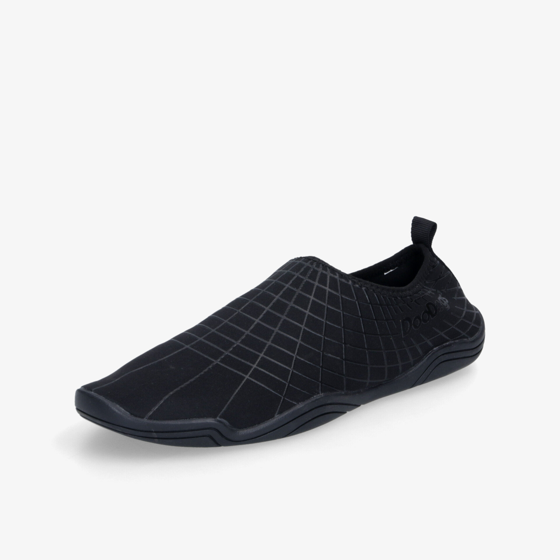 Schwarzer leichter Barfußschuh mit elastischem Obermaterial und flexiblem, rutschfestem Boden für Komfort