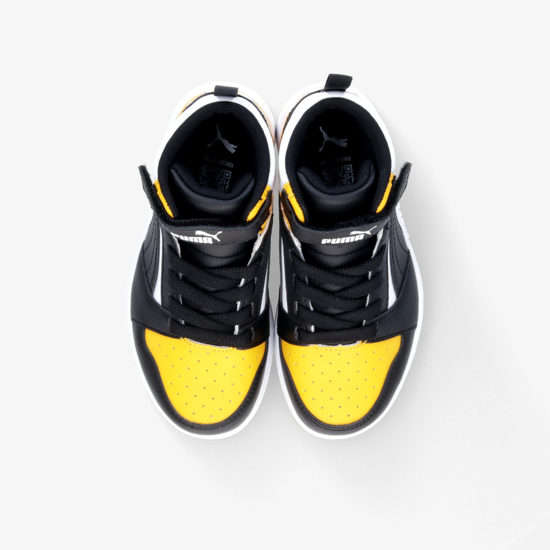 Robuste gelb-schwarze Sportschuhe als Paar mit atmungsaktivem Material und rutschfester Sohle, bequem und leicht