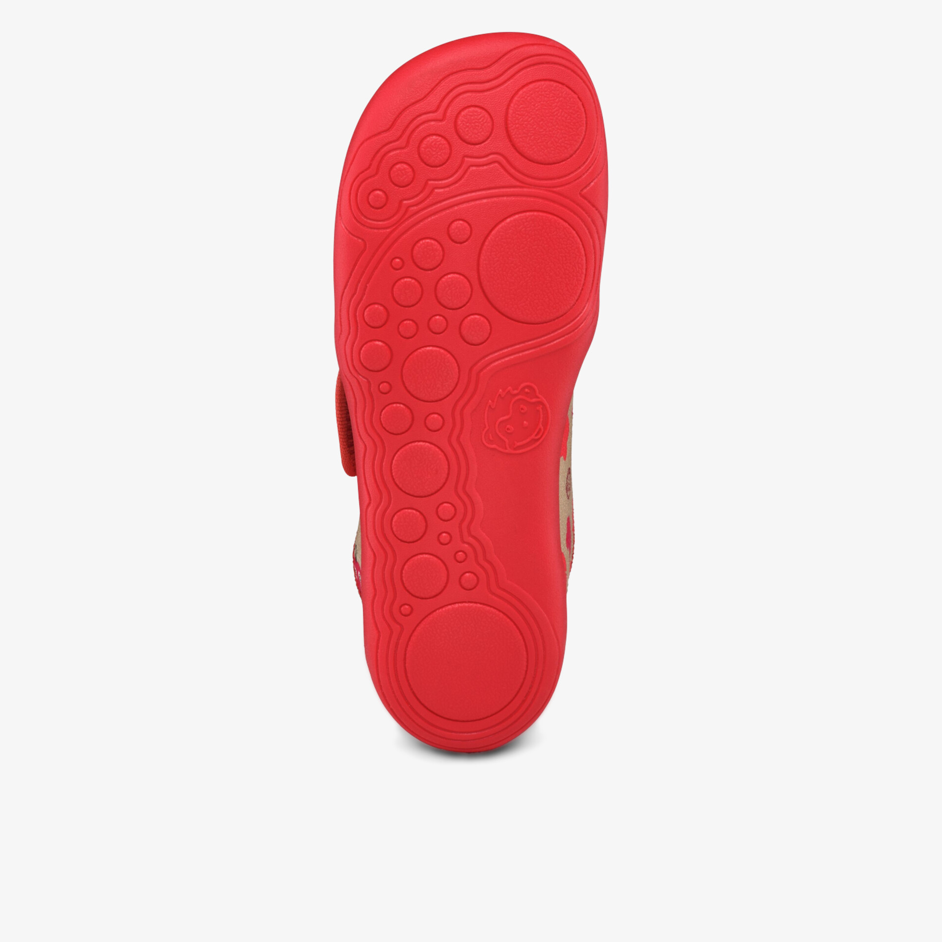 Rote Schuhsohle mit rutschfestem Profil für optimalen Halt und angenehmen Tragekomfort