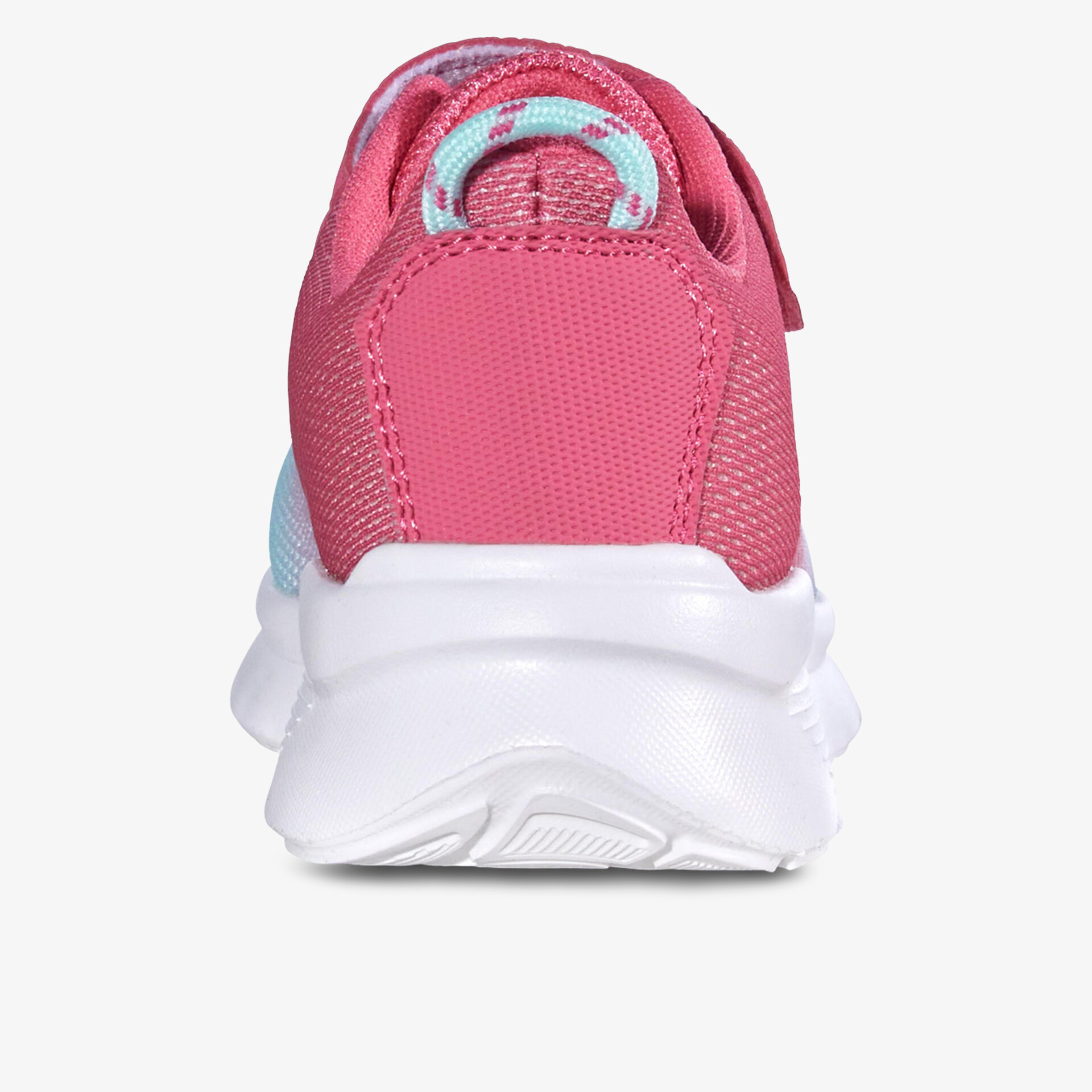 Stylische rosa Sneaker mit weißer Sohle und blauen Details, ideal für Alltag und Sport