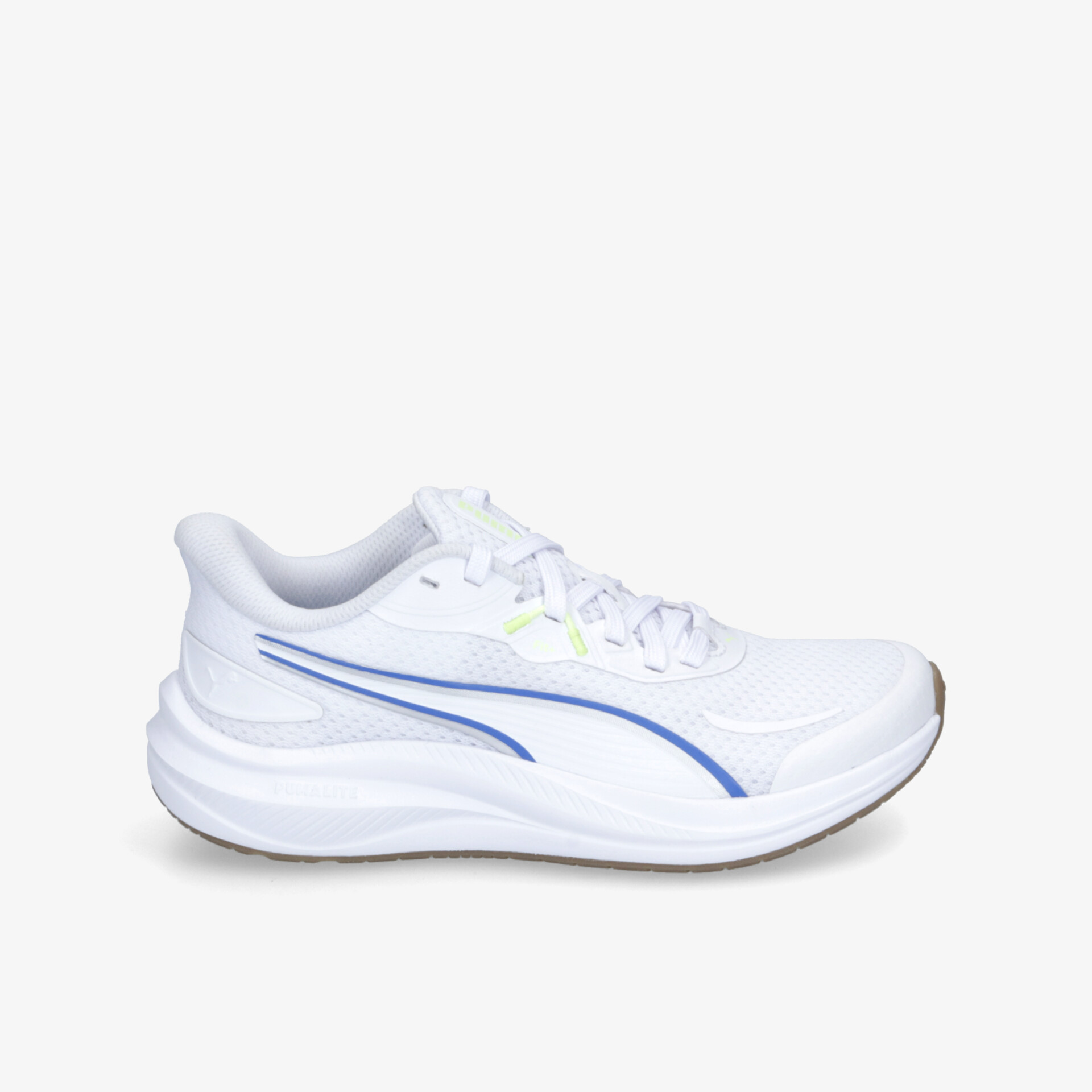 Weißer leichter und atmungsaktiver Sneaker seitlich mit flexibler Sohle und modernem Design