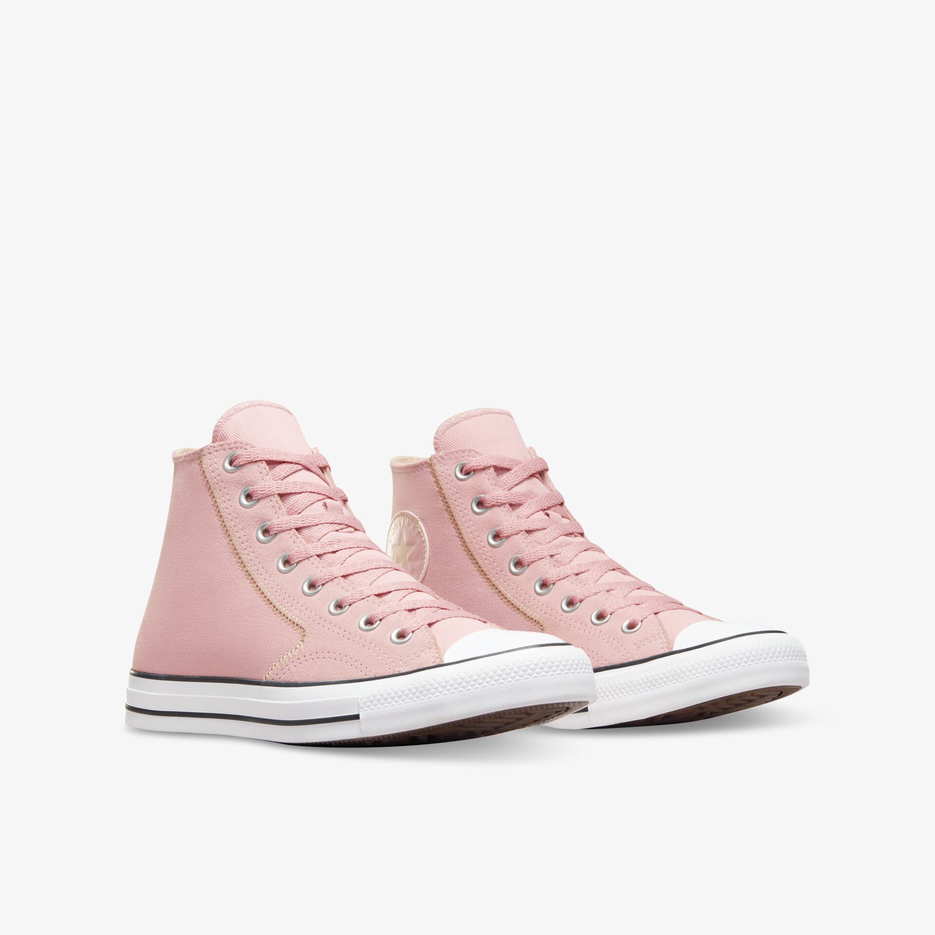 Rosa High-Top Sneaker im Paar mit Schnürsenkeln, komfortabel und modisch für sportliche und lässige Looks