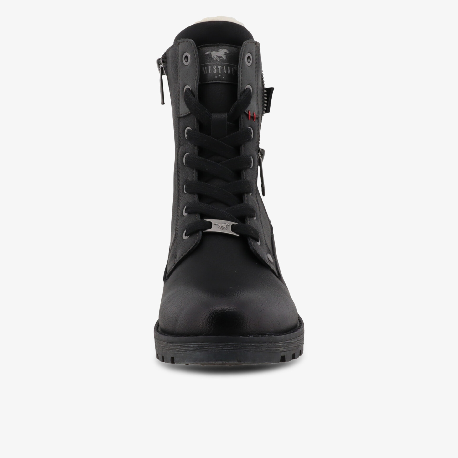 robuster Schnürstiefel mit hohem Schaft und praktischem Reißverschluss vorne