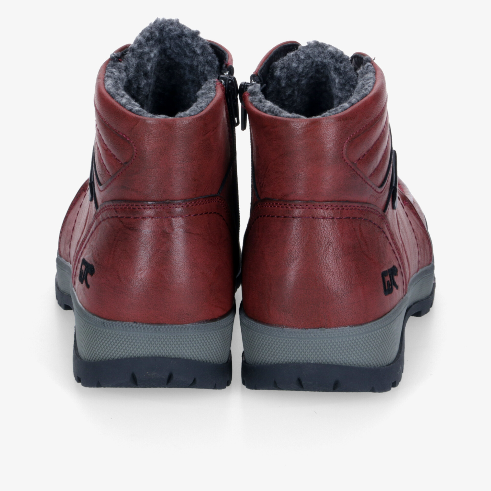 Bordeauxrote Winterstiefel mit warmem Fellfutter und praktischem Reißverschluss, rutschfeste Sohle für sicheren Halt