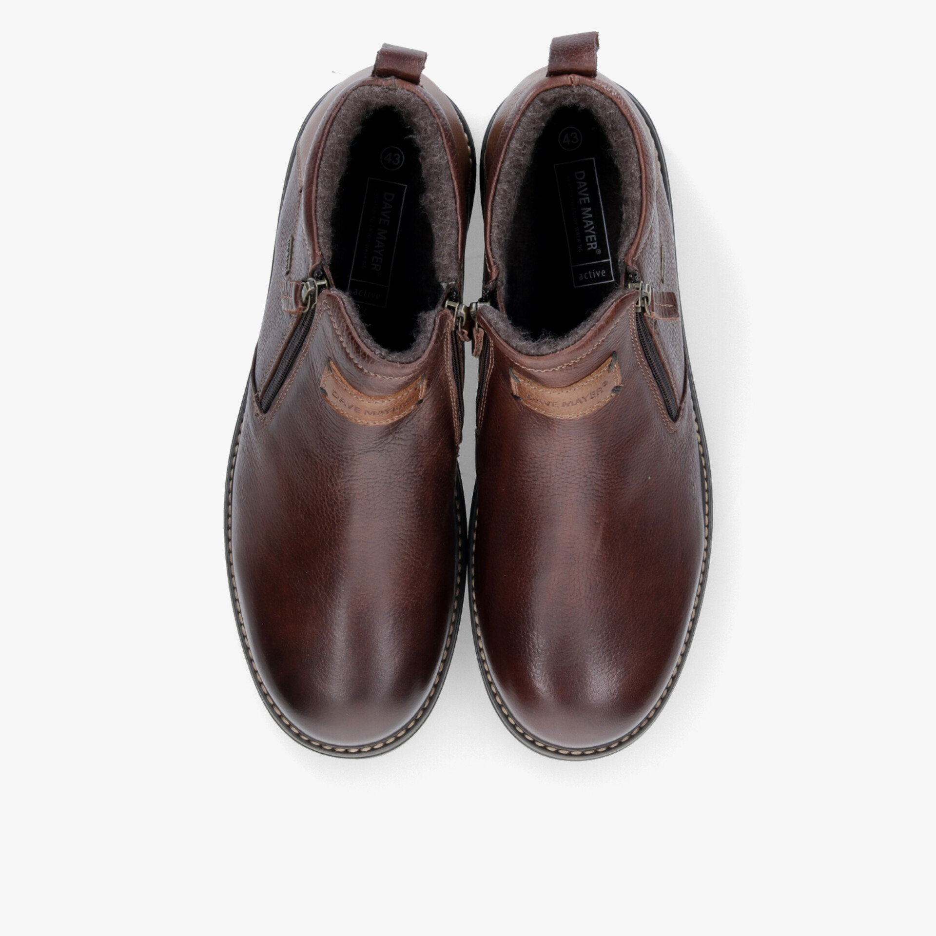 Elegante braune Lederstiefel mit Seit Reißverschluss und robuster Sohle, perfekt für stilvolle Anlässe.