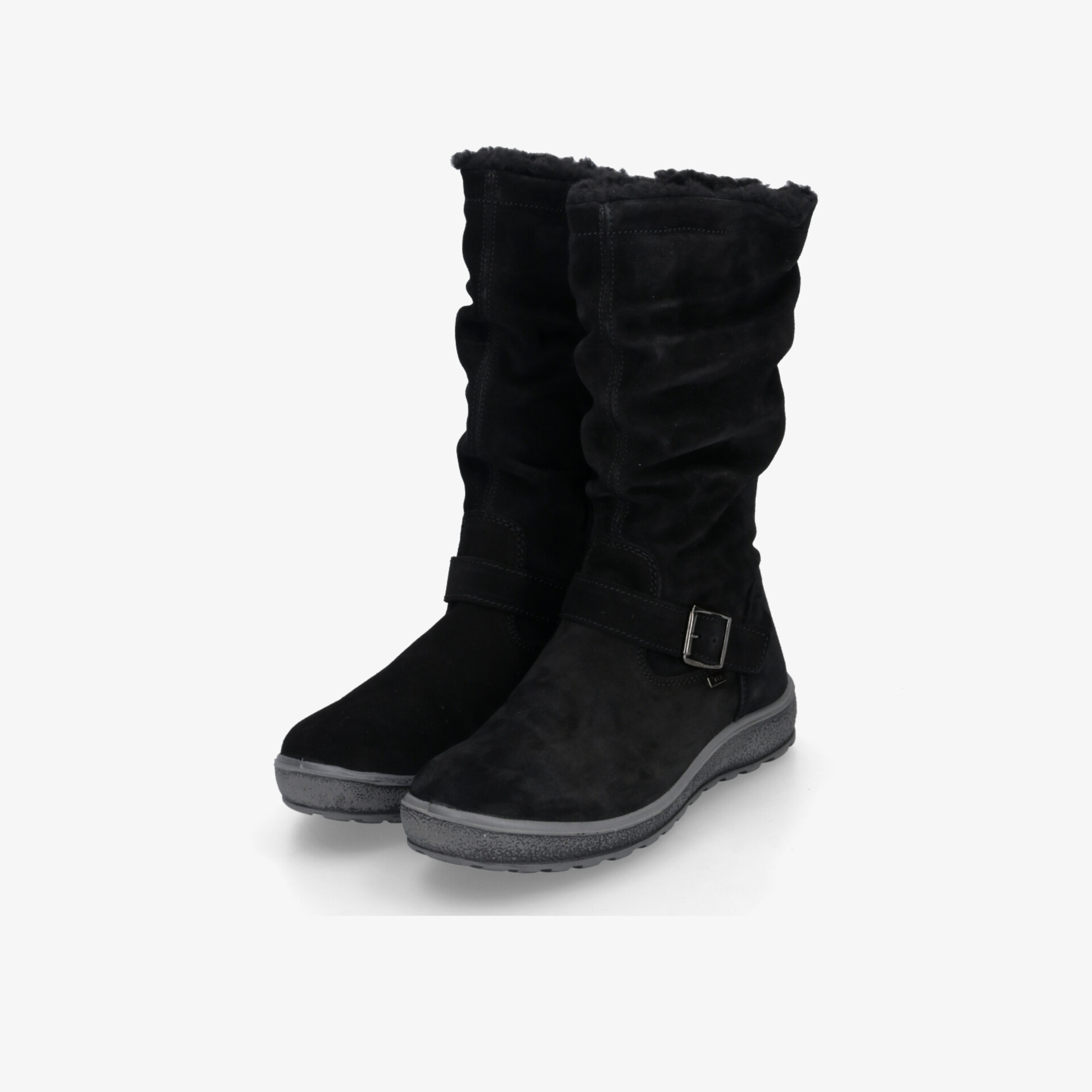 Warme schwarze Stiefel mit weichem Material und rutschfester Sohle für komfortablen und sicheren Halt