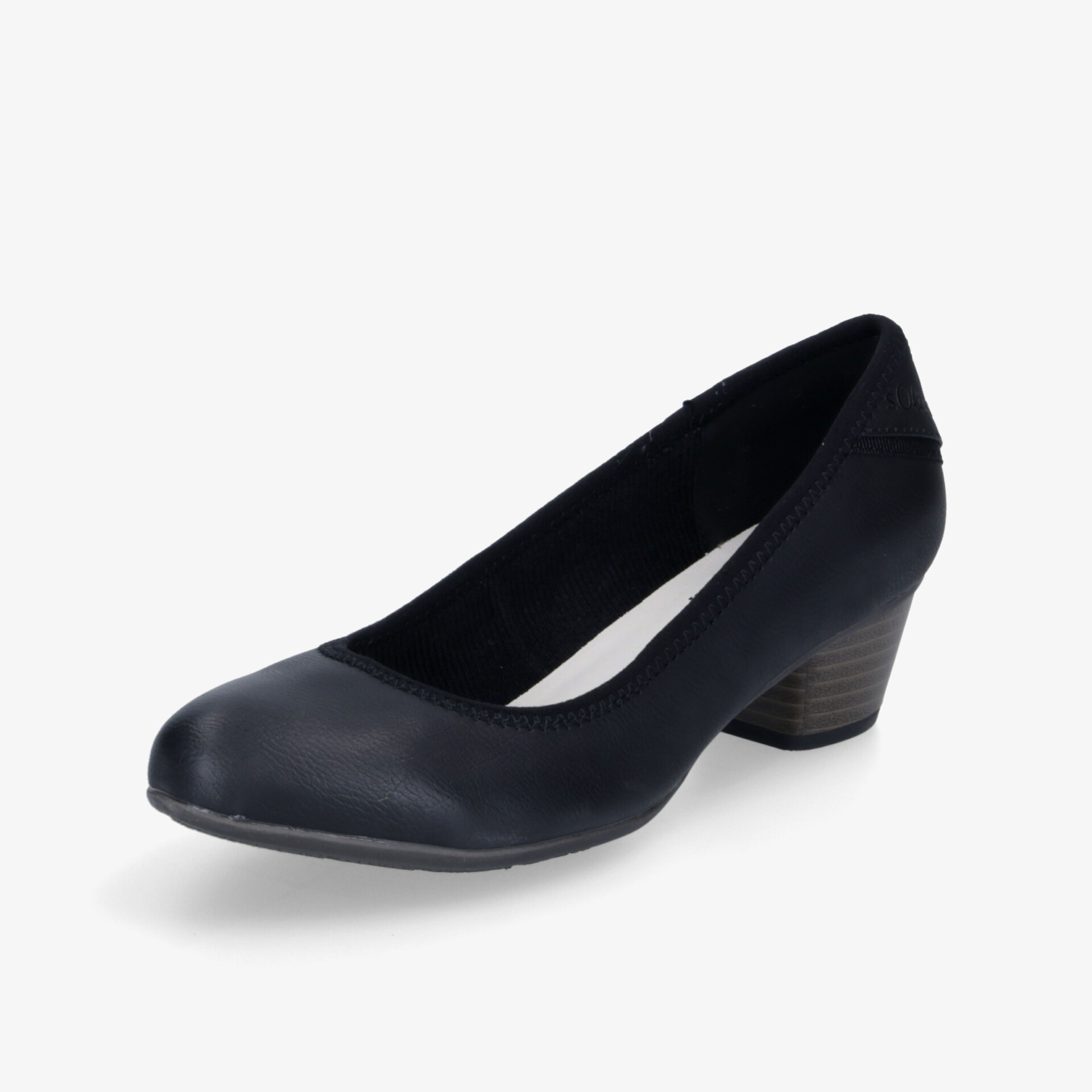 
        Eleganter schwarzer Pumps mit mittlerem Absatz, ideal für Büro und Alltag. Bequem und stilvoll kombinierbar.
    