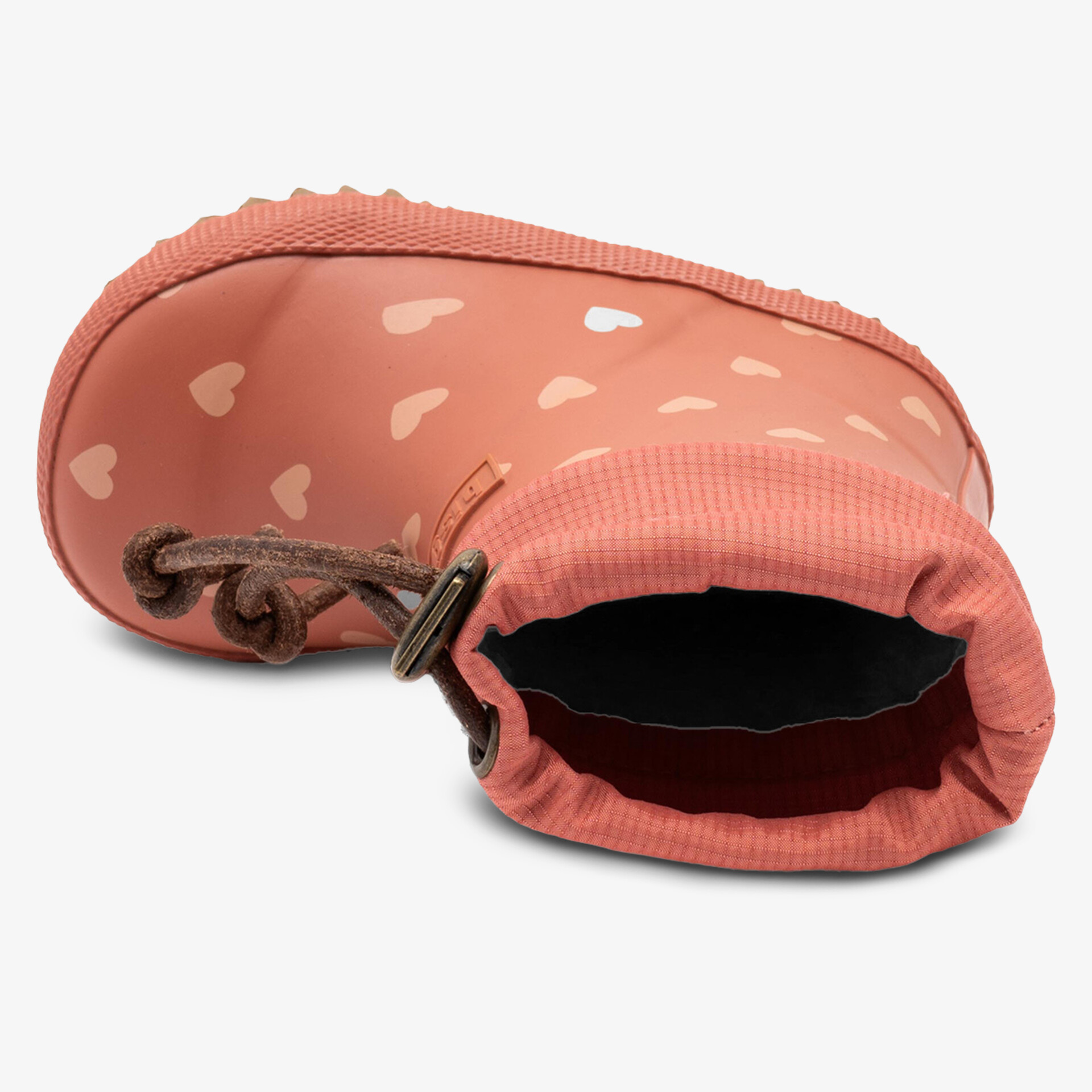 Warmes rosa Stiefel mit Bindeband und weichem, kuscheligem Material für Komfort und Stil