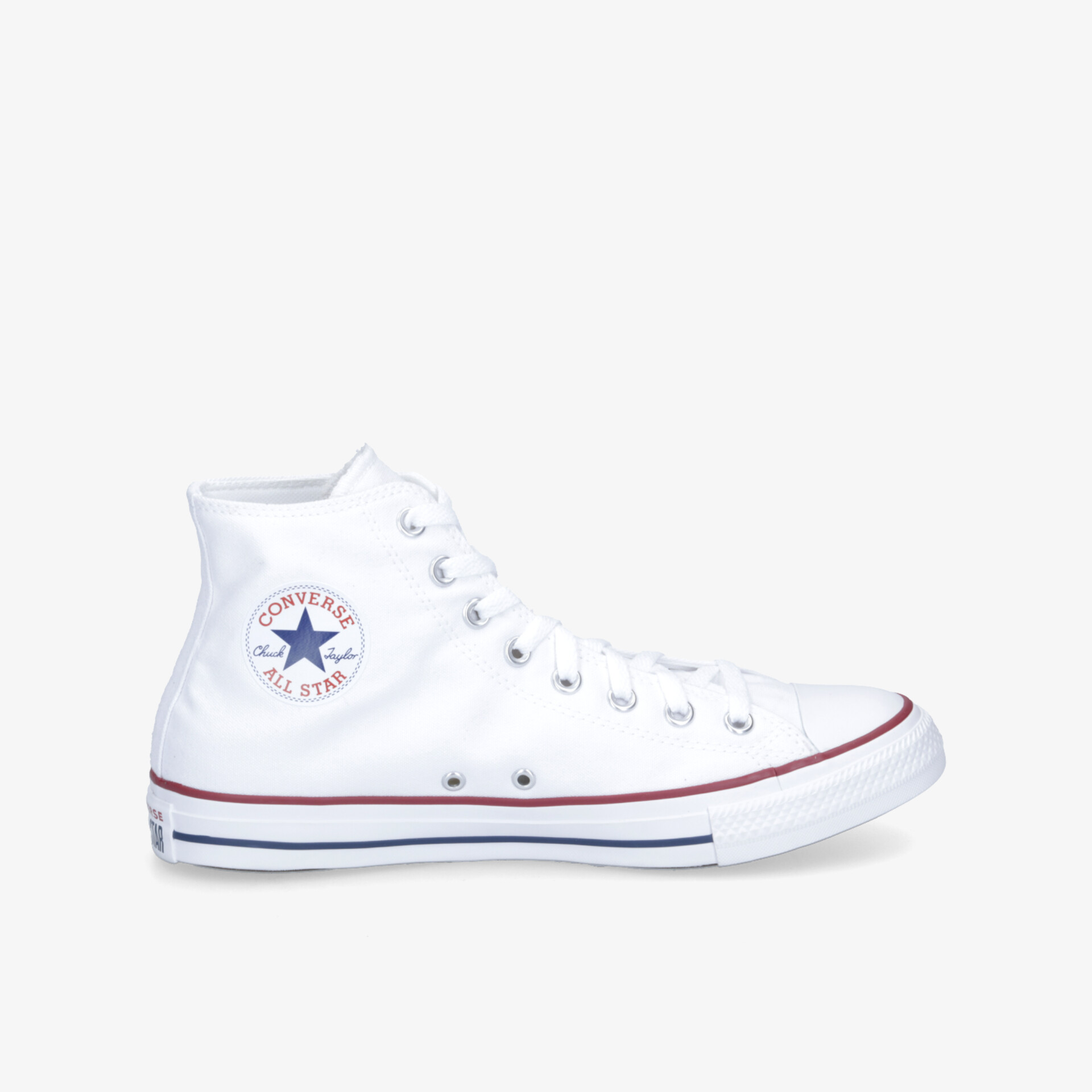 Weißer, klassischer hoher Sneaker mit seitlichem Stern-Logo und sportlichem Design für vielseitige Looks