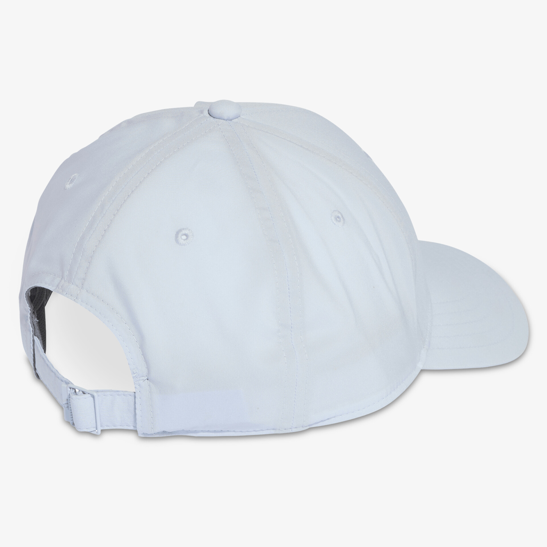 Weiße verstellbare Cap aus leichtem atmungsaktivem Material, sportlich und klassisch gestaltet