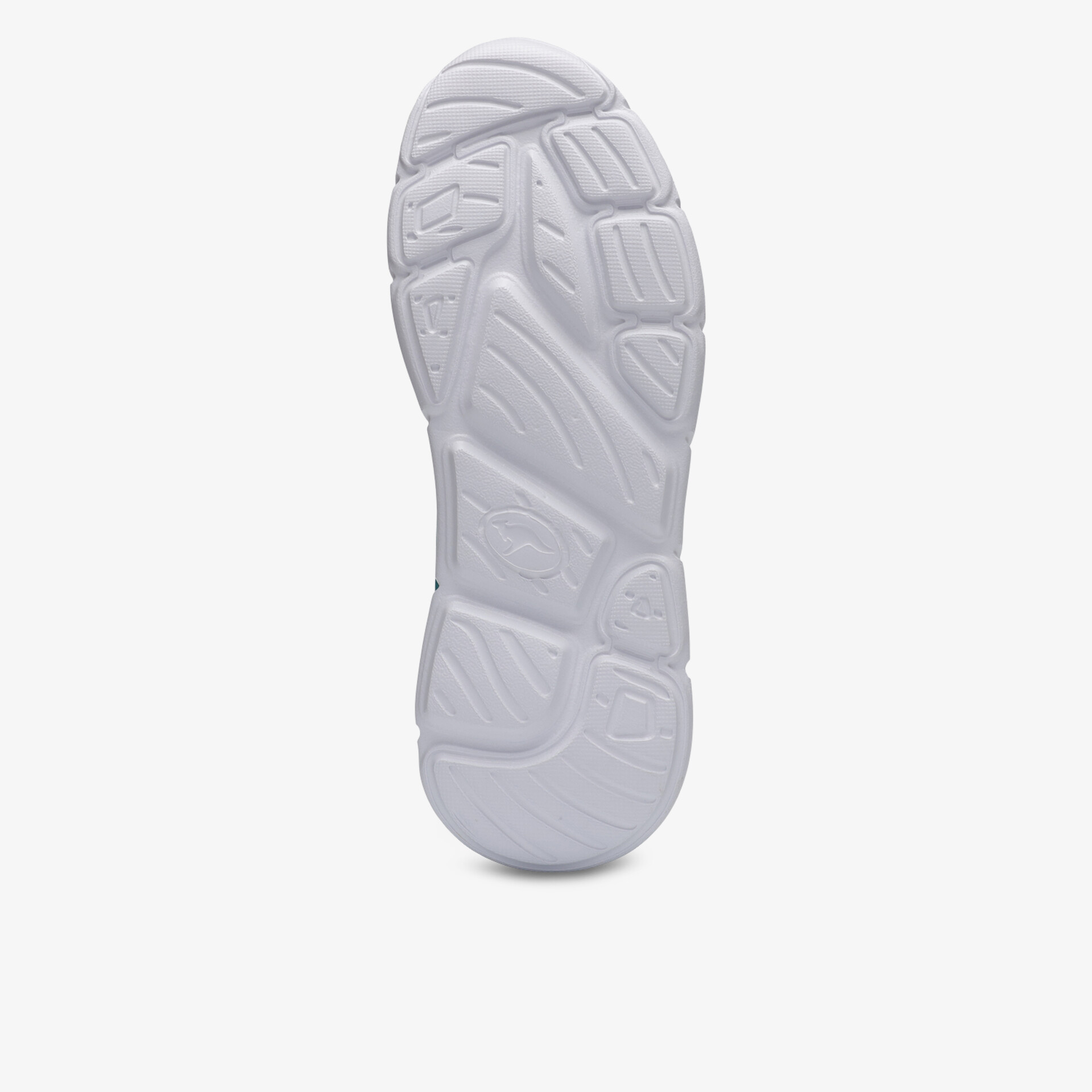 Weiße Schuhsohle mit rutschfestem Profil und stabiler, strapazierfähiger Laufsohle für sicheren Halt