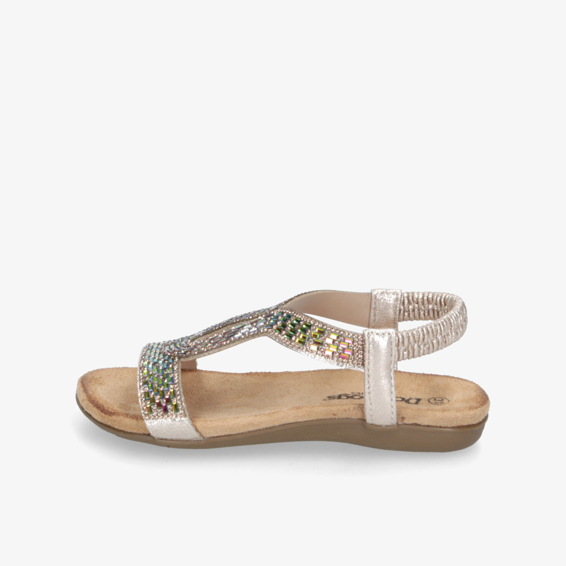 Sandel elegant mit verstellbarem Riemen und weichem Fußbett, leicht und bequem für langen Tragekomfort.