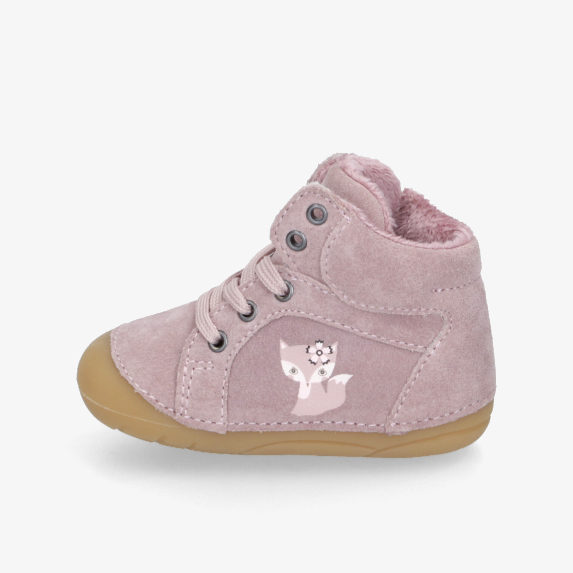 Rosafarbener Kinderschuh mit weicher Innenfütterung und rutschfester Sohle für optimalen Komfort und Halt