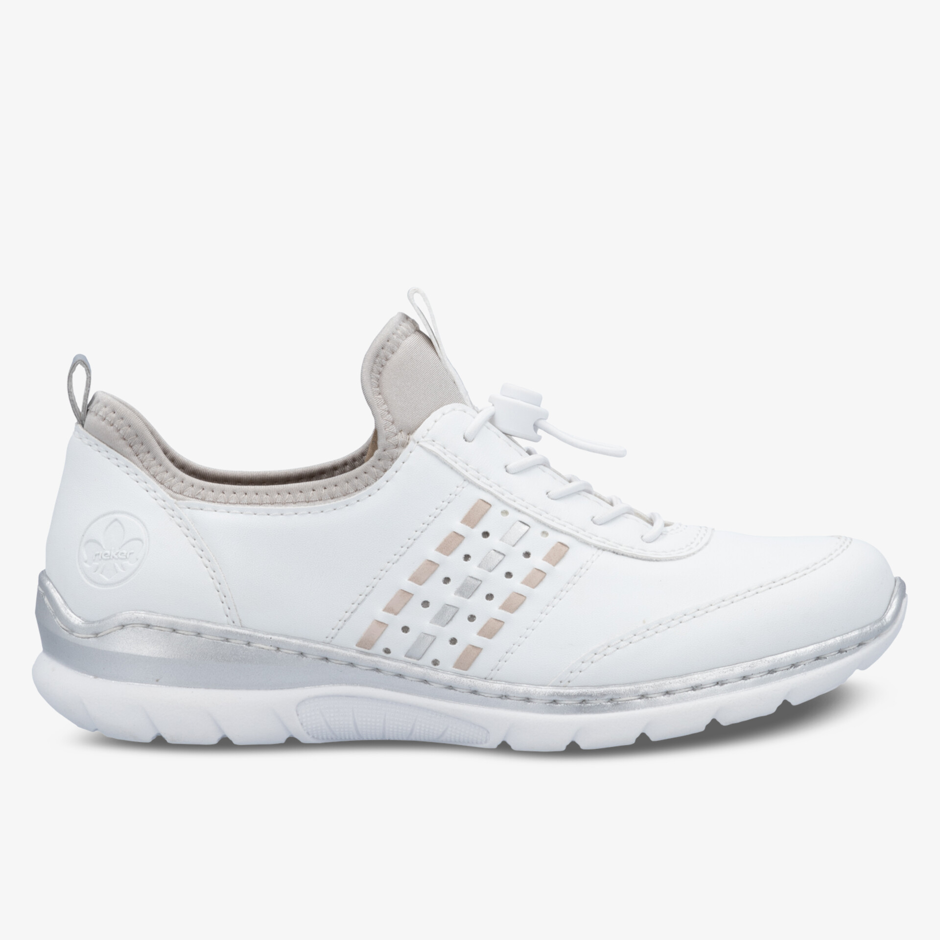 Weißer Slip-On Sneaker mit atmungsaktivem Material und flexibler Laufsohle für hohen Tragekomfort