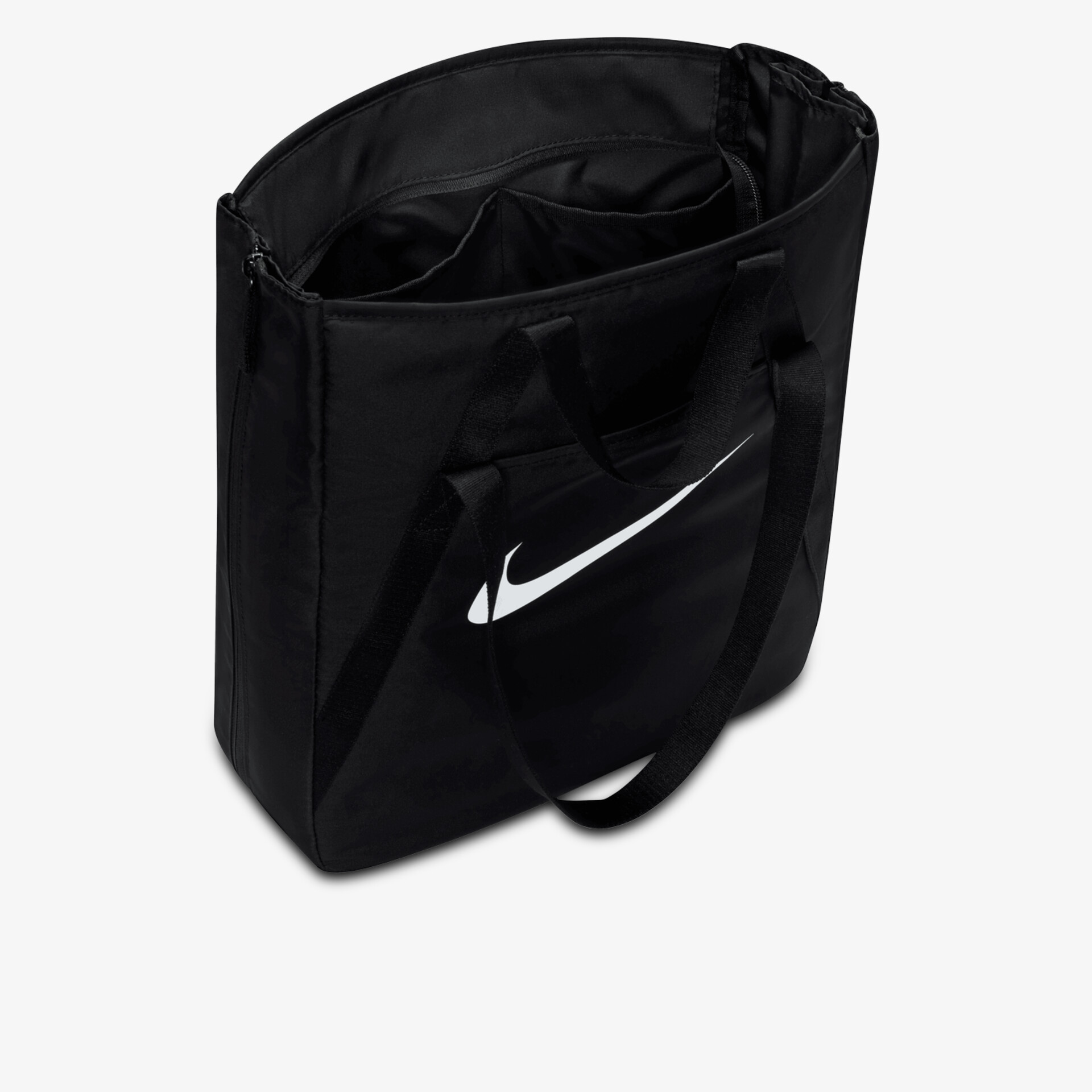 Geräumige schwarze Tasche mit einem robusten Design, ideal für den täglichen Gebrauch