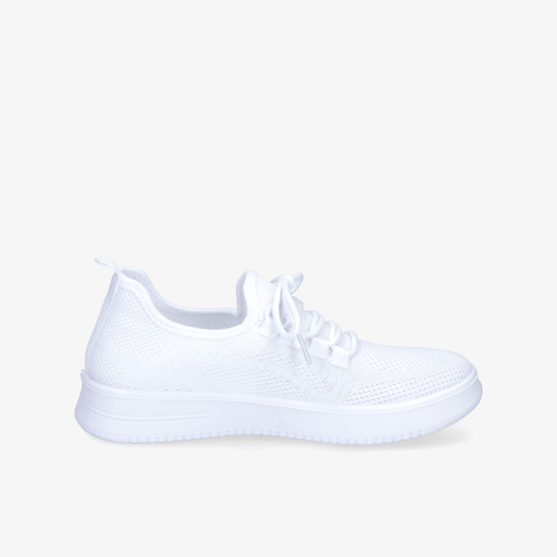 Moderner leichter weißer Sneaker mit atmungsaktivem Material und flexibler Sohle, ideal für sportlichen Komfort