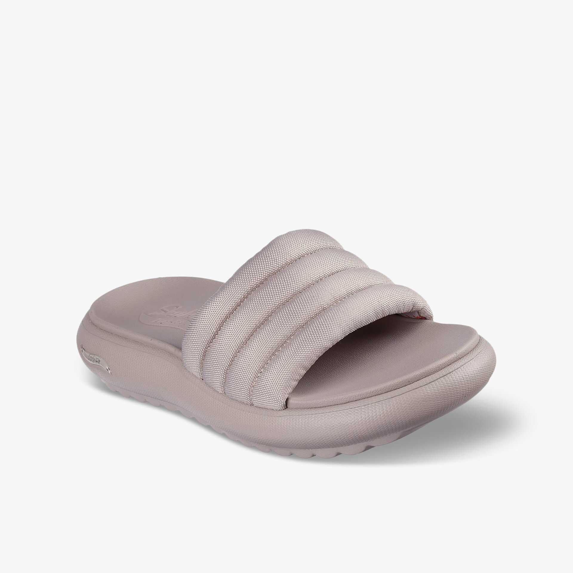 Bequeme, gepolsterte Pantolette in modernem Grau mit rutschfester, flexibler Sohle für hohen Tragekomfort