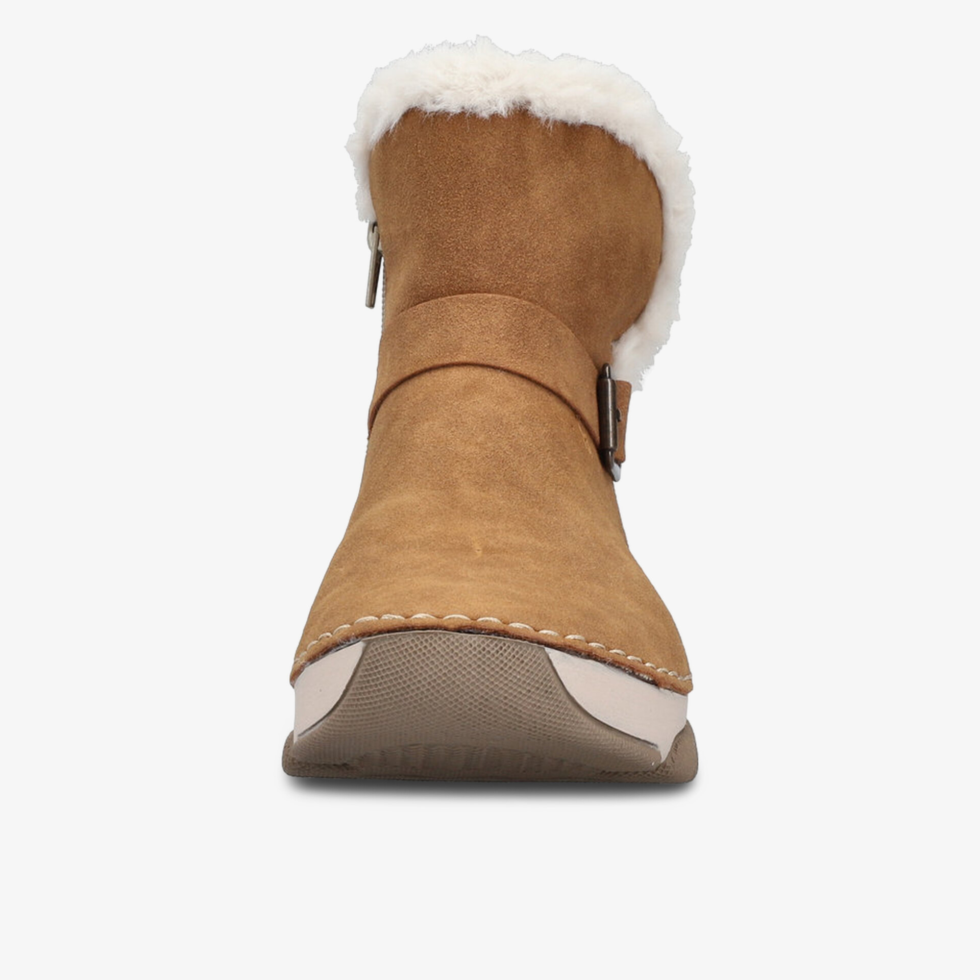 Warmer Stiefel mit Kunstfellbesatz, bequeme Passform und robuster Sohle, Frontansicht