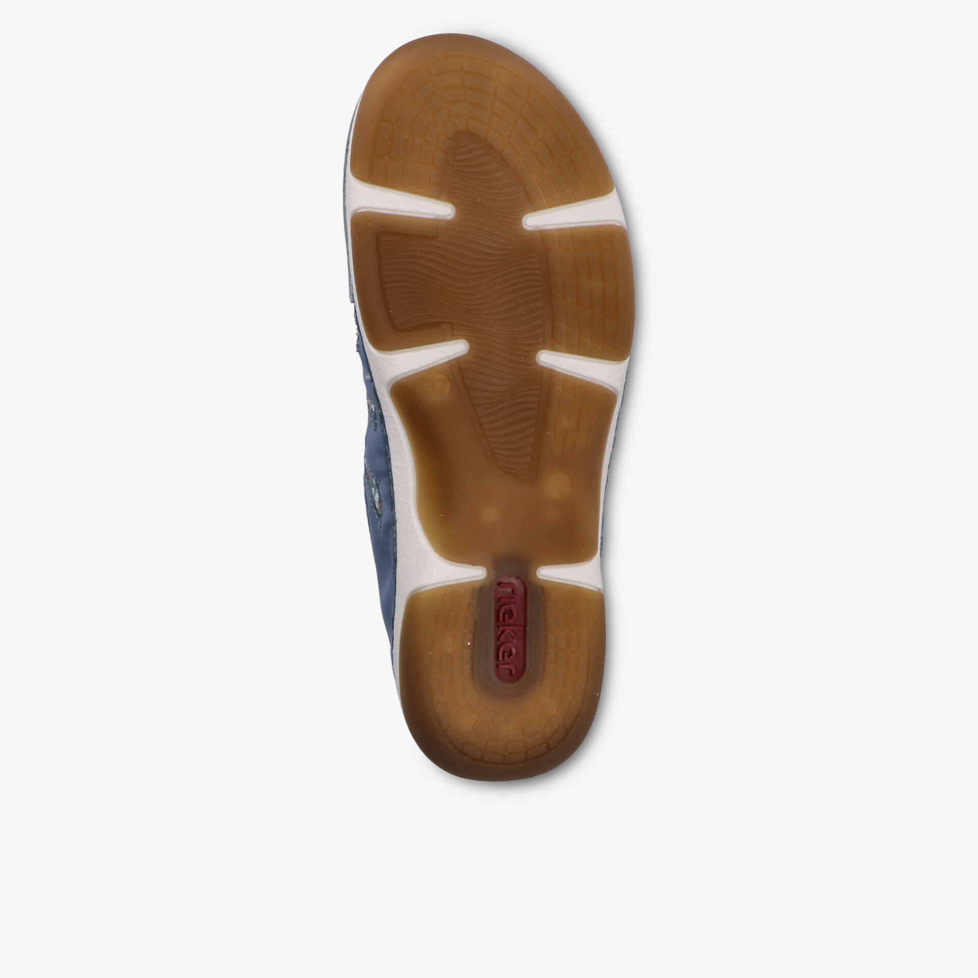 Robuste Schuhsohle mit profilierter, rutschfester Gummibeschichtung für sicheren Halt und Langlebigkeit