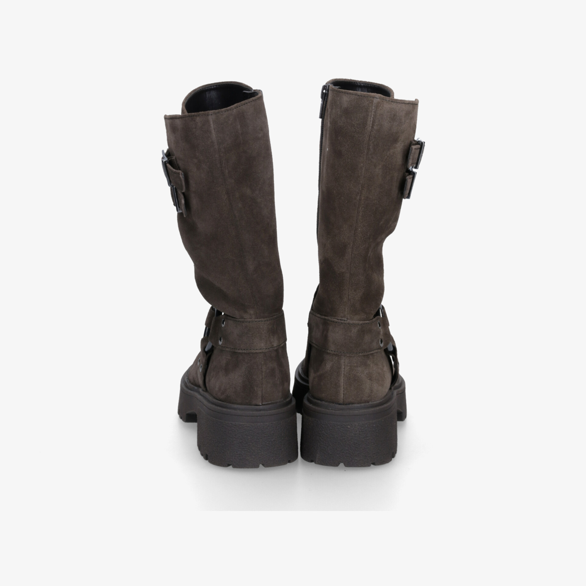 Robuste warme Stiefel mit festem Absatz und praktischem Reißverschluss, komfortabler und modischer Schnitt hinten