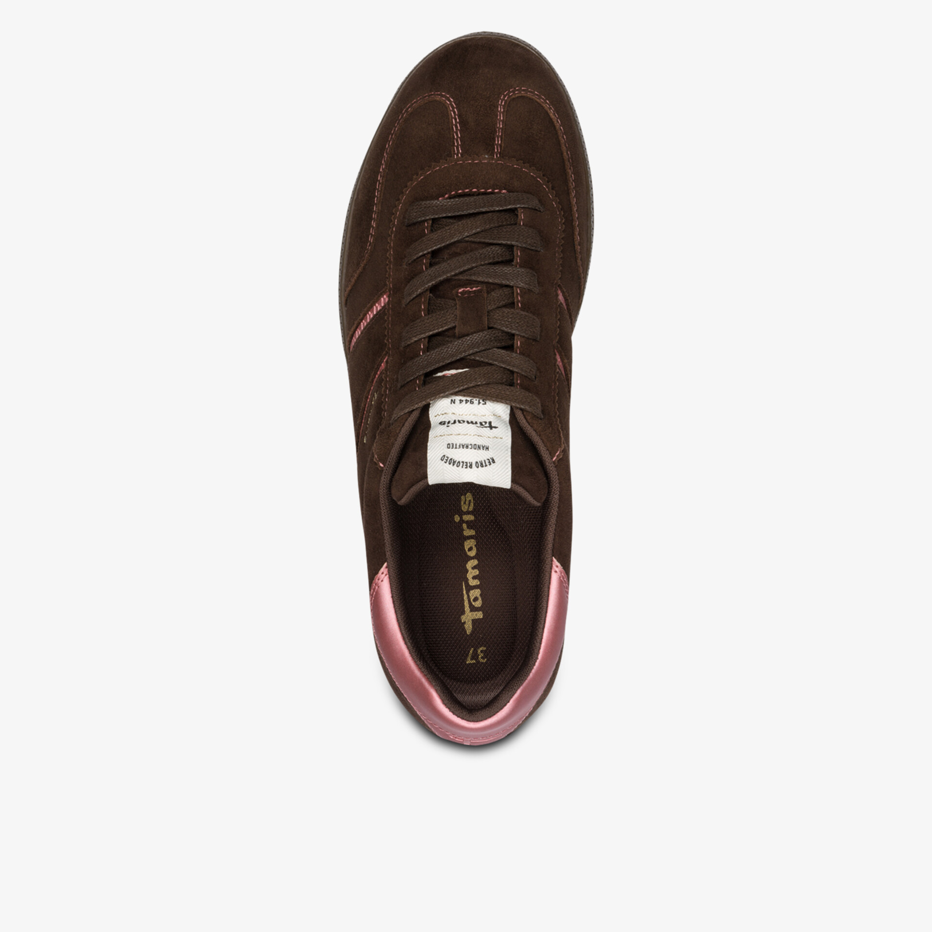 Brauner Sneaker aus Leder mit bequemem gepolstertem Innenfutter und modischer Schnürung von oben