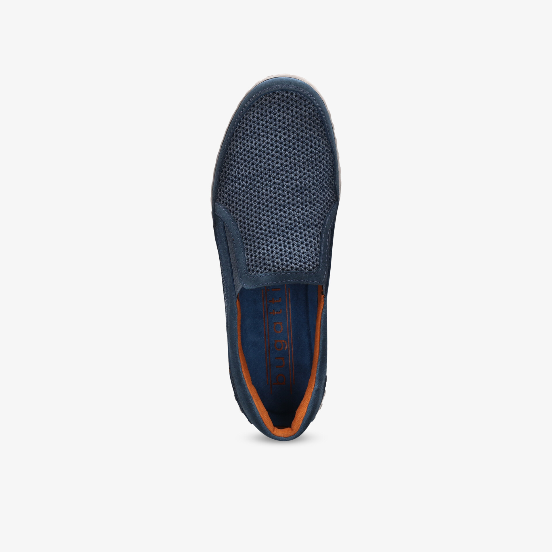 Leichter, atmungsaktiver Slip-On Schuh in Blau mit perforiertem Obermaterial und rutschfester Sohle, bequemer Schnitt