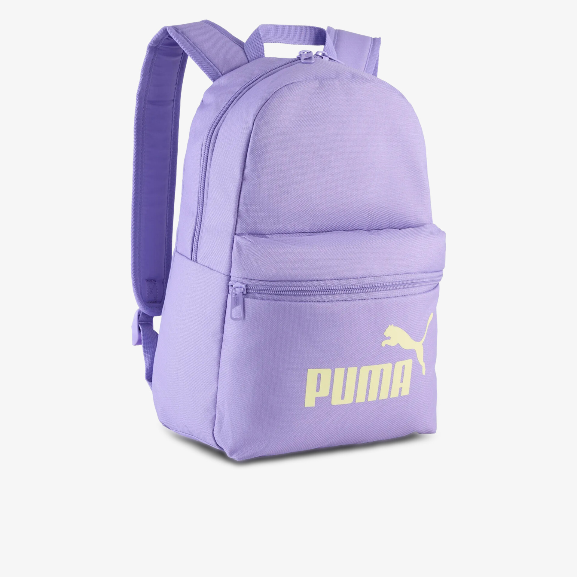 Lila Rucksack mit großem Hauptfach, praktischem Frontfach, bequemen gepolsterten Trägern und markantem Puma Logo.