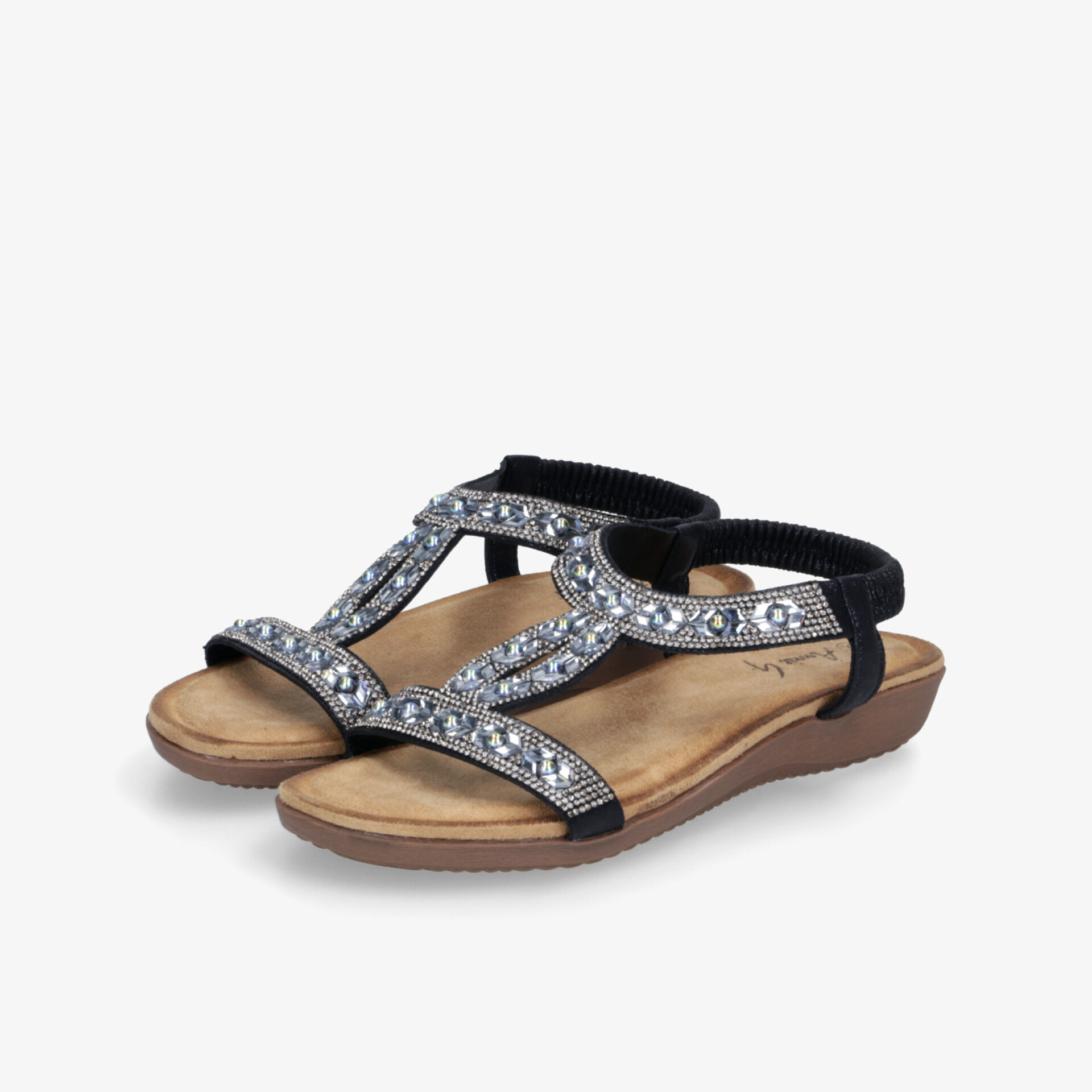 Leichte bequeme Sandalen mit gepolsterter Sohle und funkelnder Verzierung, ideal für komfortables Tragen im Sommer