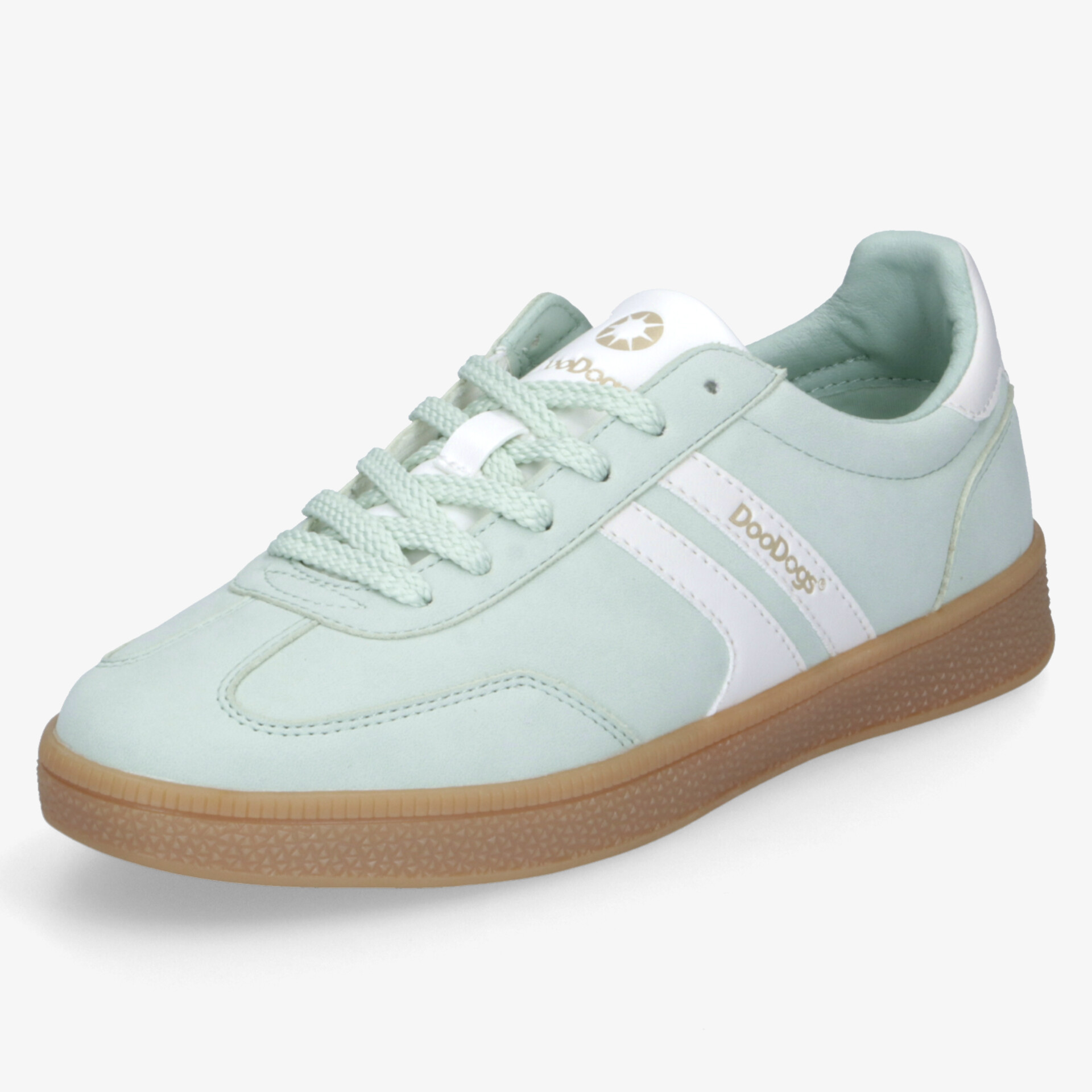Sportlicher Sneaker in Pastellgrün mit bequemer Passform und abriebfester Gummisohle. Ideal für Alltag und Freizeit.