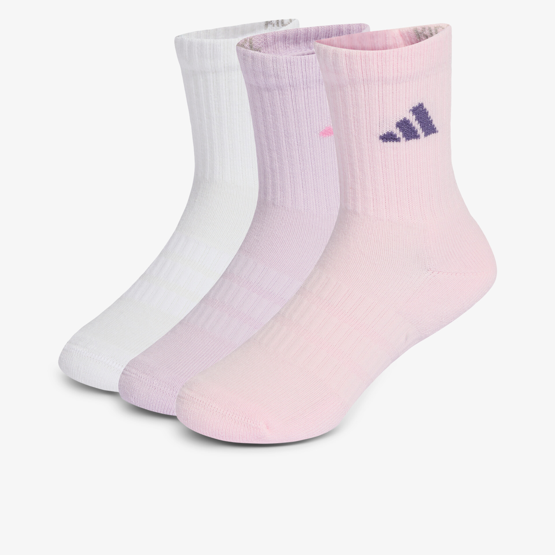 Weiche, elastische Sportsocken im 3er Pack in Weiß, Flieder und Rosa für hohen Tragekomfort und optimalen Sitz
