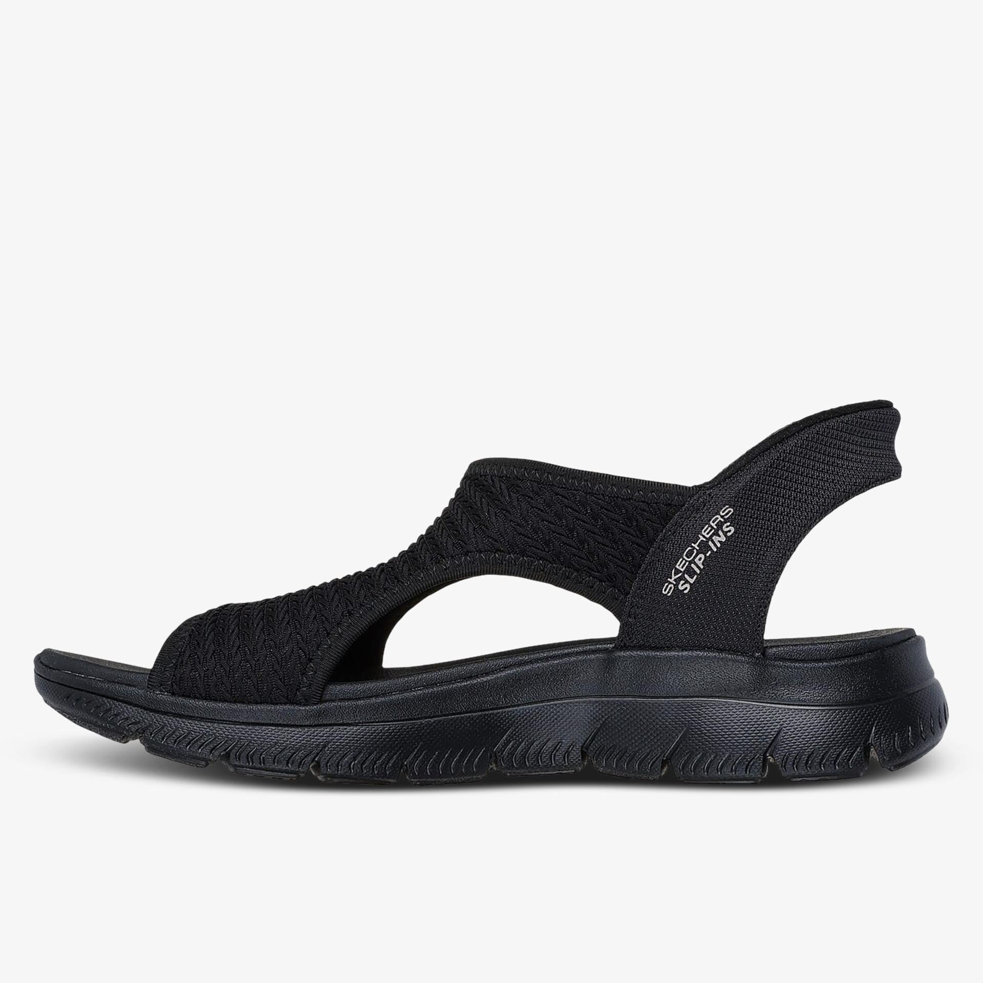 Bequeme schwarze Sandale mit atmungsaktivem Design und flexibler Sohle