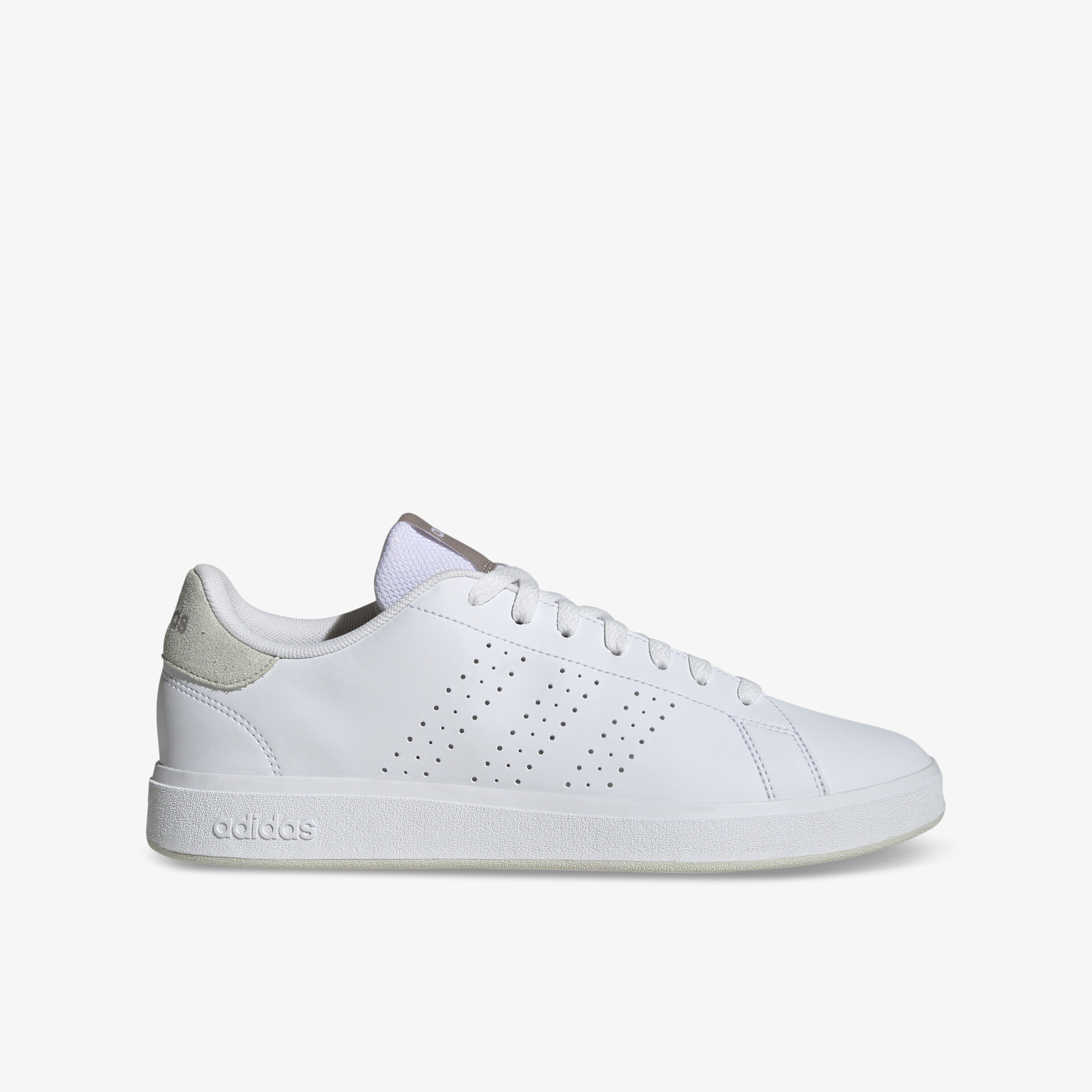 Weißer Sneaker mit sportlichem Design, leichter und bequemer Schuh mit atmungsaktivem Material und flexibler Sohle