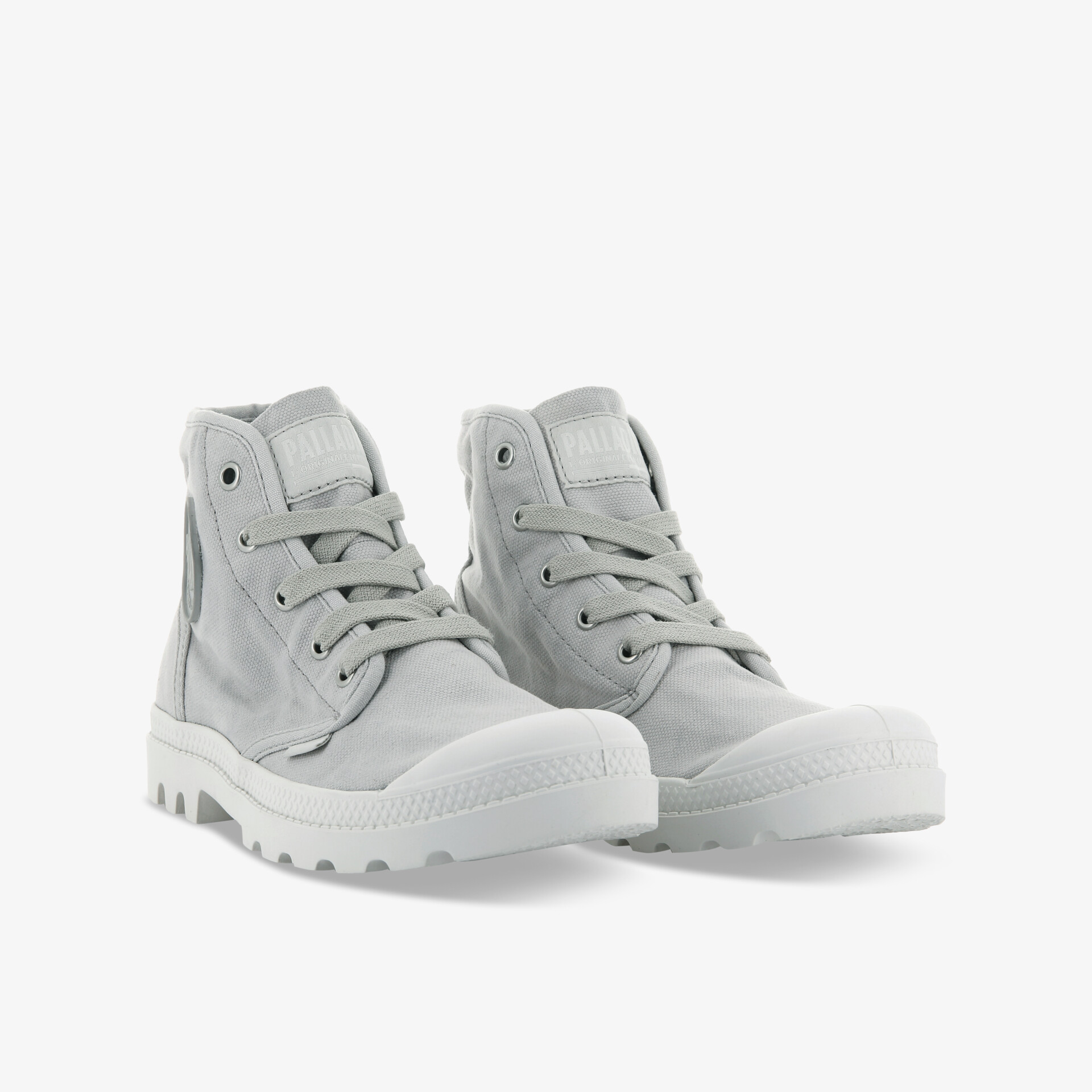 Graue Schnürstiefel mit robuster Sohle und vielseitigem Design, ideal für Outdoor und Freizeitaktivitäten.