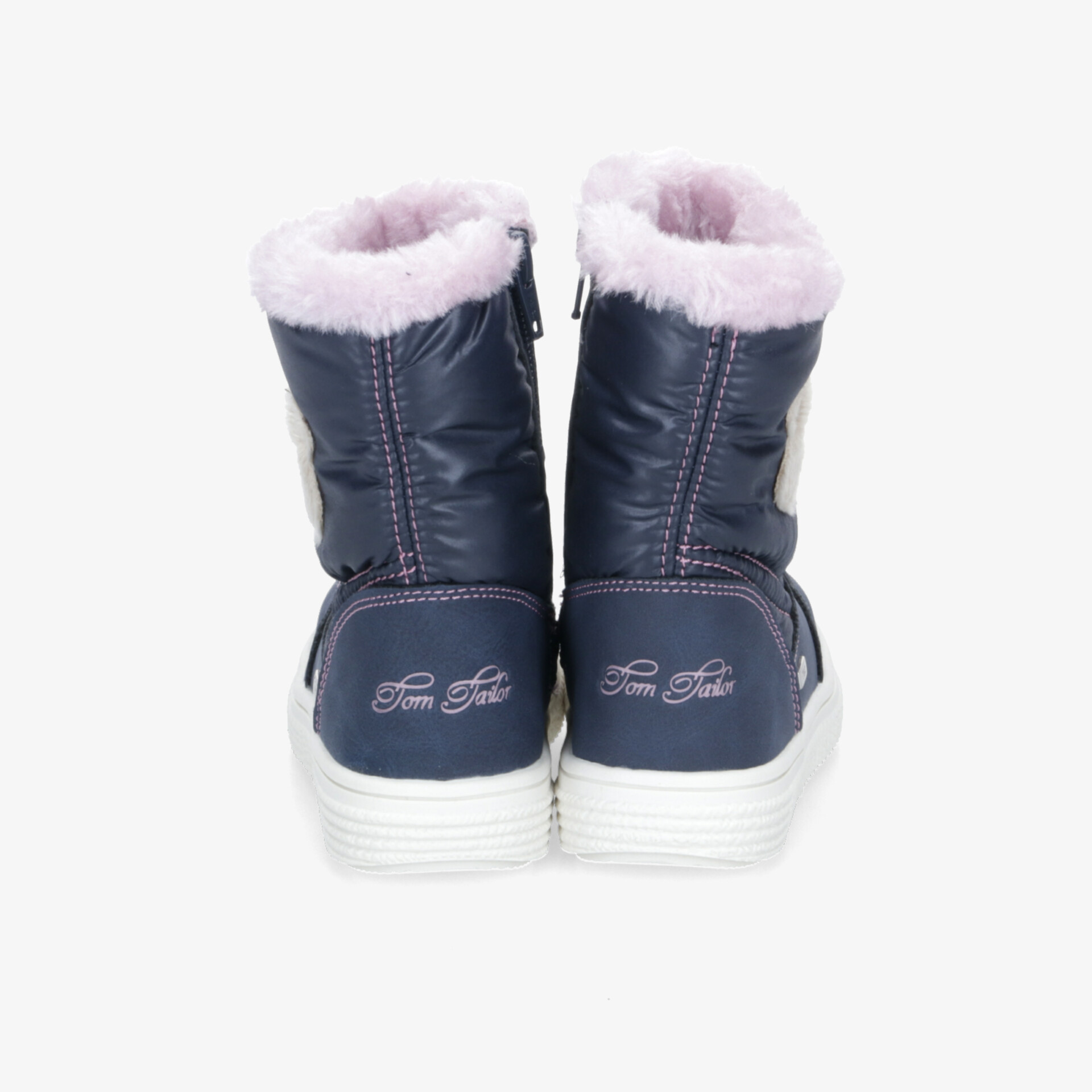 Warm gefütterte blaue Winterstiefel mit Reißverschluss und rutschfester Sohle, robust und bequem