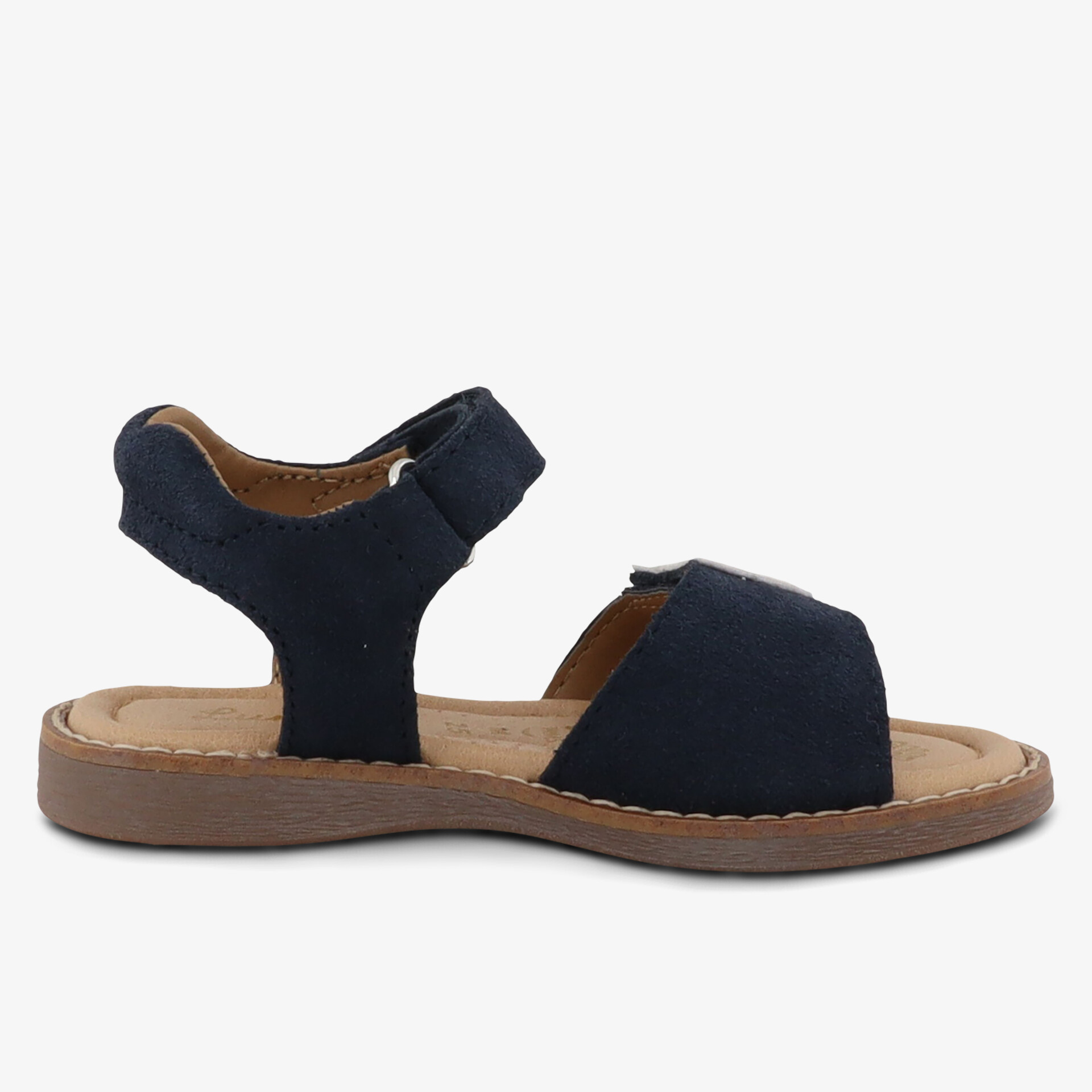 Bequeme Sandale aus Leder mit Klettverschluss und rutschfester Sohle.