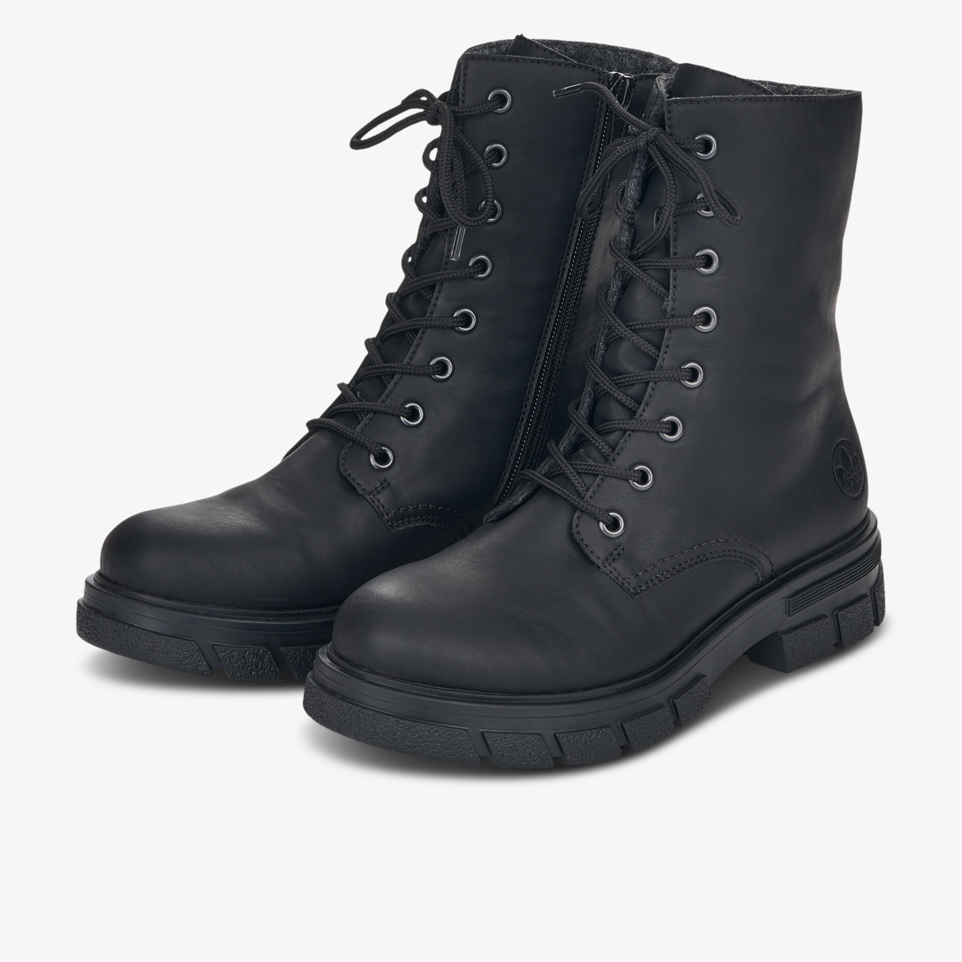 Robuste schwarze Schnürstiefel mit rutschfester Sohle und komfortablem Design, ideal für Alltag und Outdoor