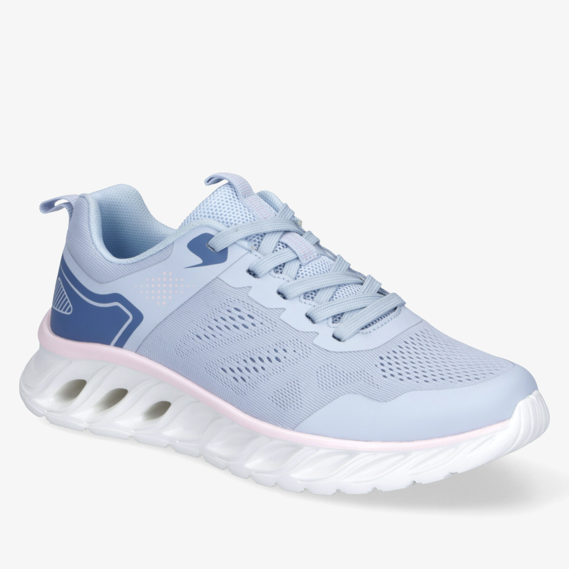 Leichter hellblauer Sneaker mit atmungsaktivem Material und rutschfester Sohle für optimalen Tragekomfort