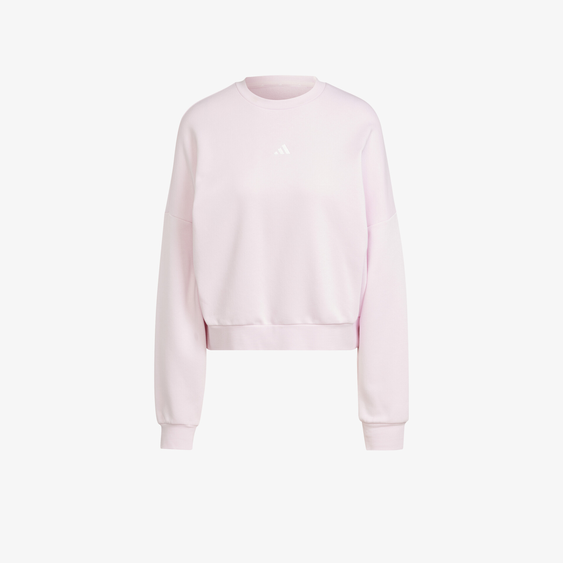 Pastellfarbener Pullover mit klassischem Rundhalsausschnitt und elastischen Bündchen für bequemen Tragekomfort