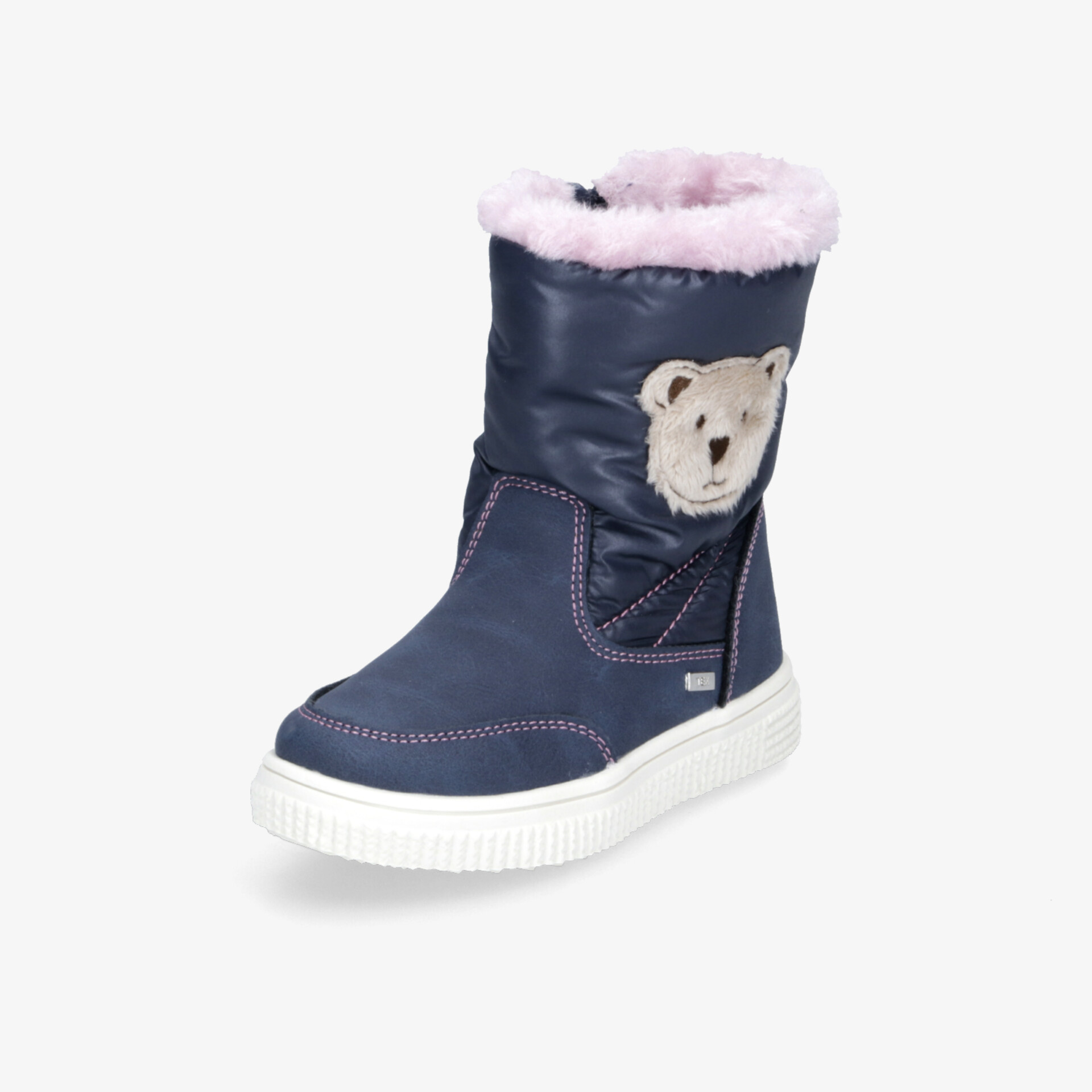 Warmer Kinderwinterstiefel mit weichem Innenfutter und kindlichem Bär-Motiv, bequeme Passform und rutschfeste Sohle