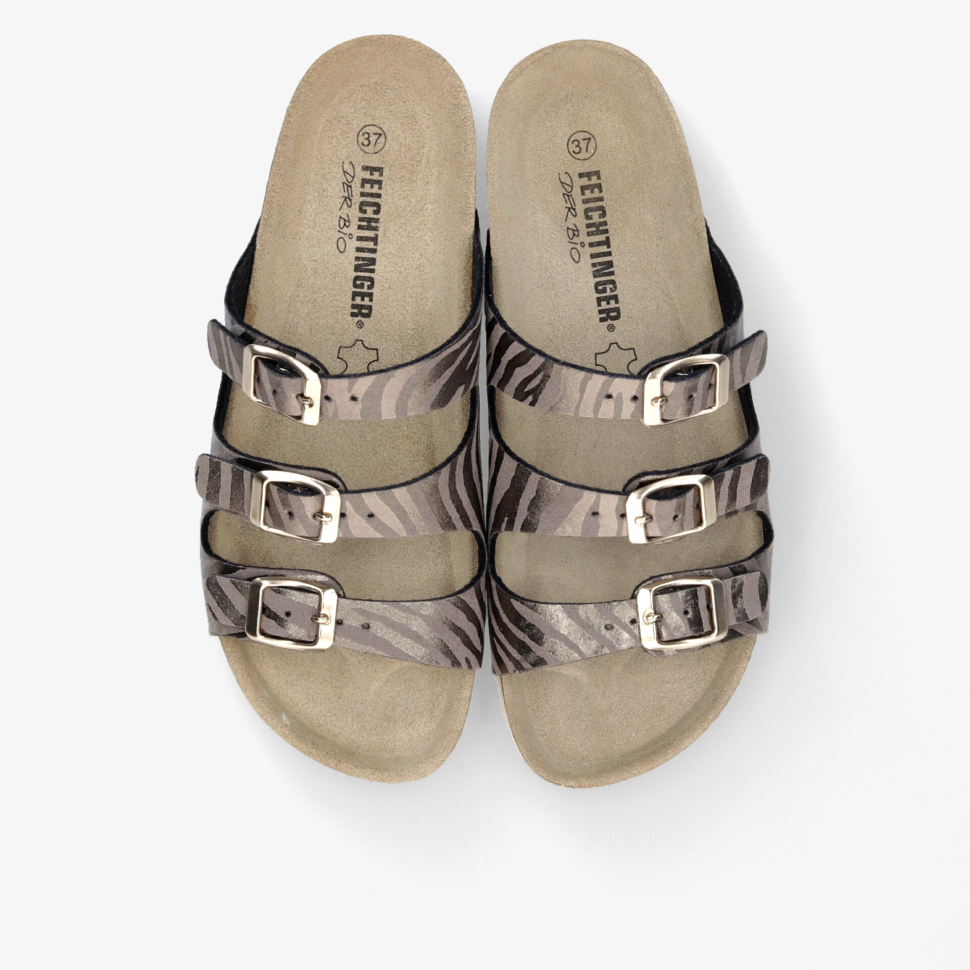 Bequeme Sandalen mit drei verstellbaren Schnallen, weicher Innensohle und rutschfester Sohle in taupe Farbe