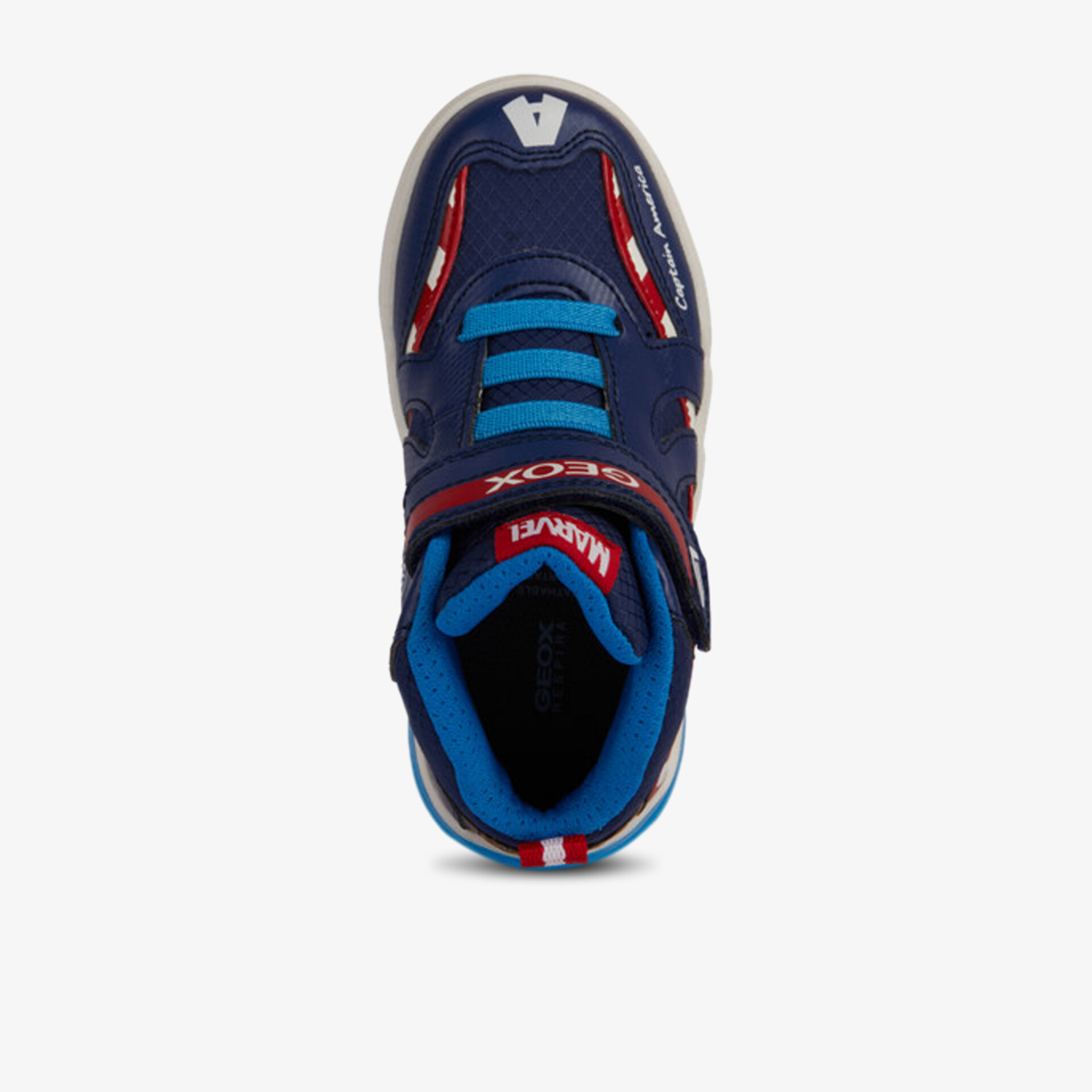 Moderner blauer Sneaker mit Klettverschluss für täglichen Komfort und sportlichen Stil.