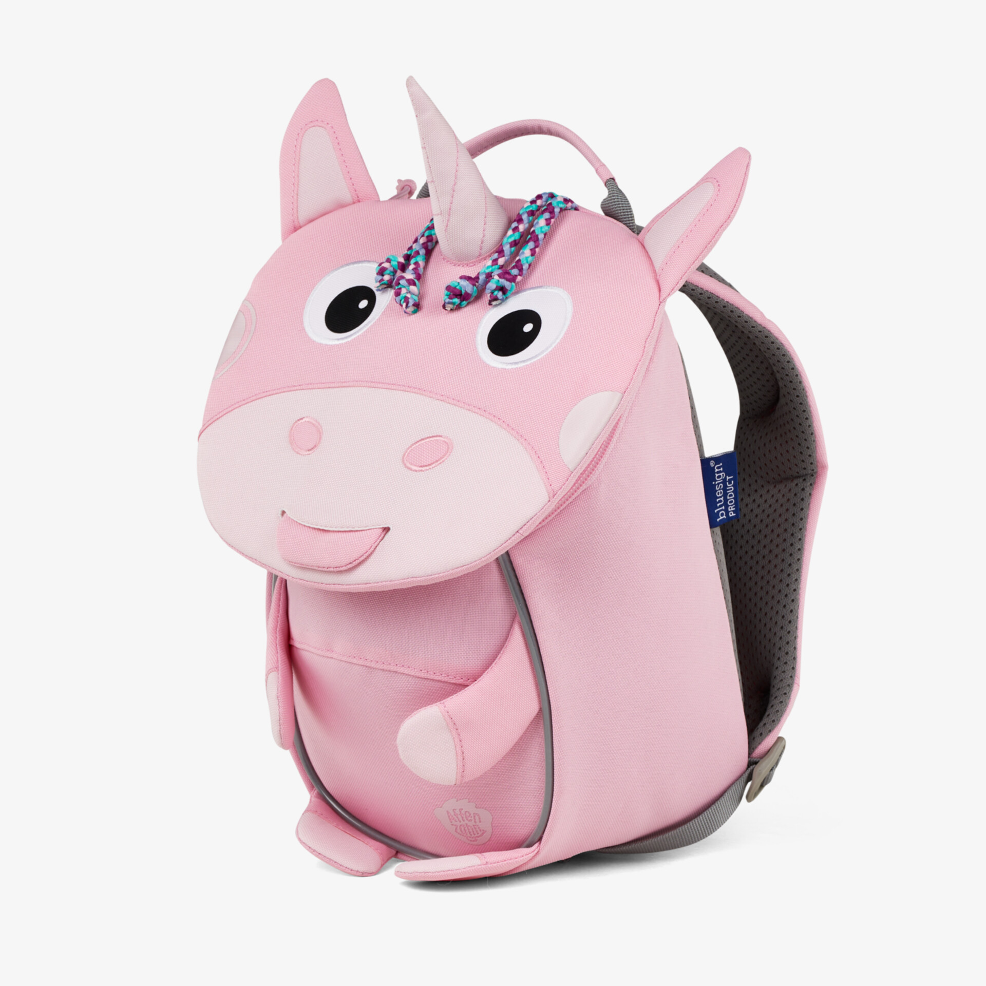 Kinder Rucksack in Form eines Einhorns mit weichem Material und praktischem Tragegriff, ideal für den Alltag
