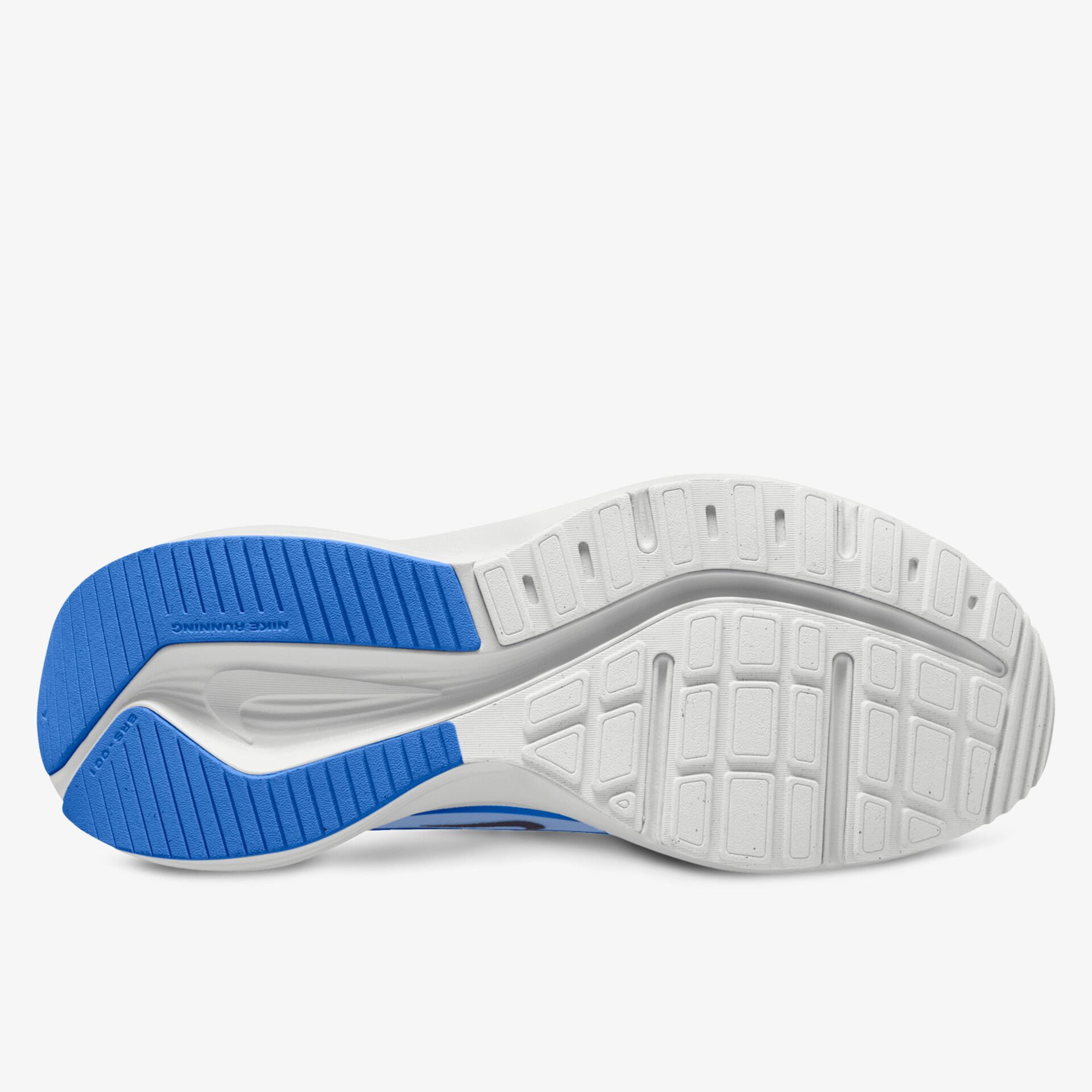 Langlebige und flexible Schuhsohle in Blau und Weiß