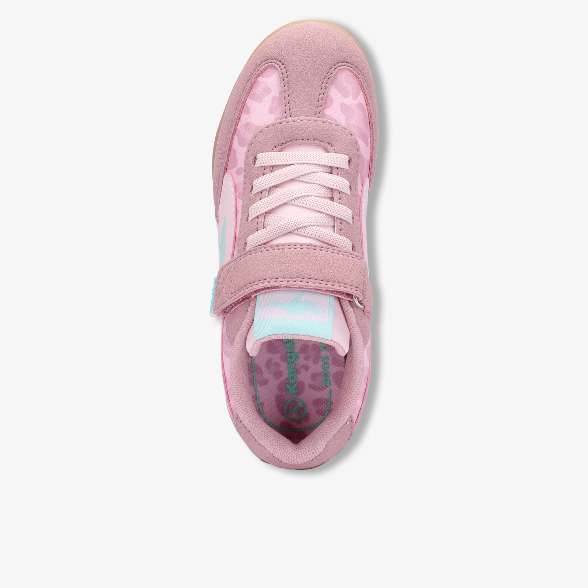 Rosa Sneaker mit praktischem Klettverschluss und Schnürsenkeln, leichter und bequemer Schuh für Alltag und Freizeit