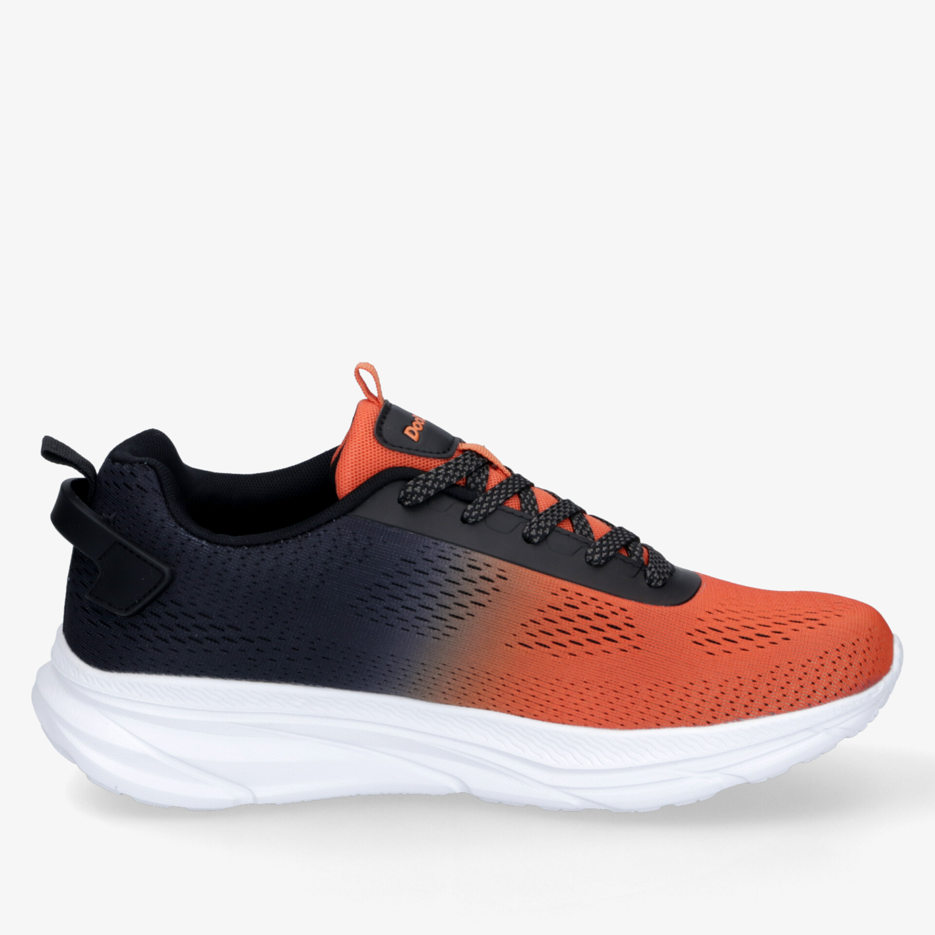 Leichter, atmungsaktiver Sportschuh in Schwarz und Orange mit rutschfester Sohle und komfortablem Design