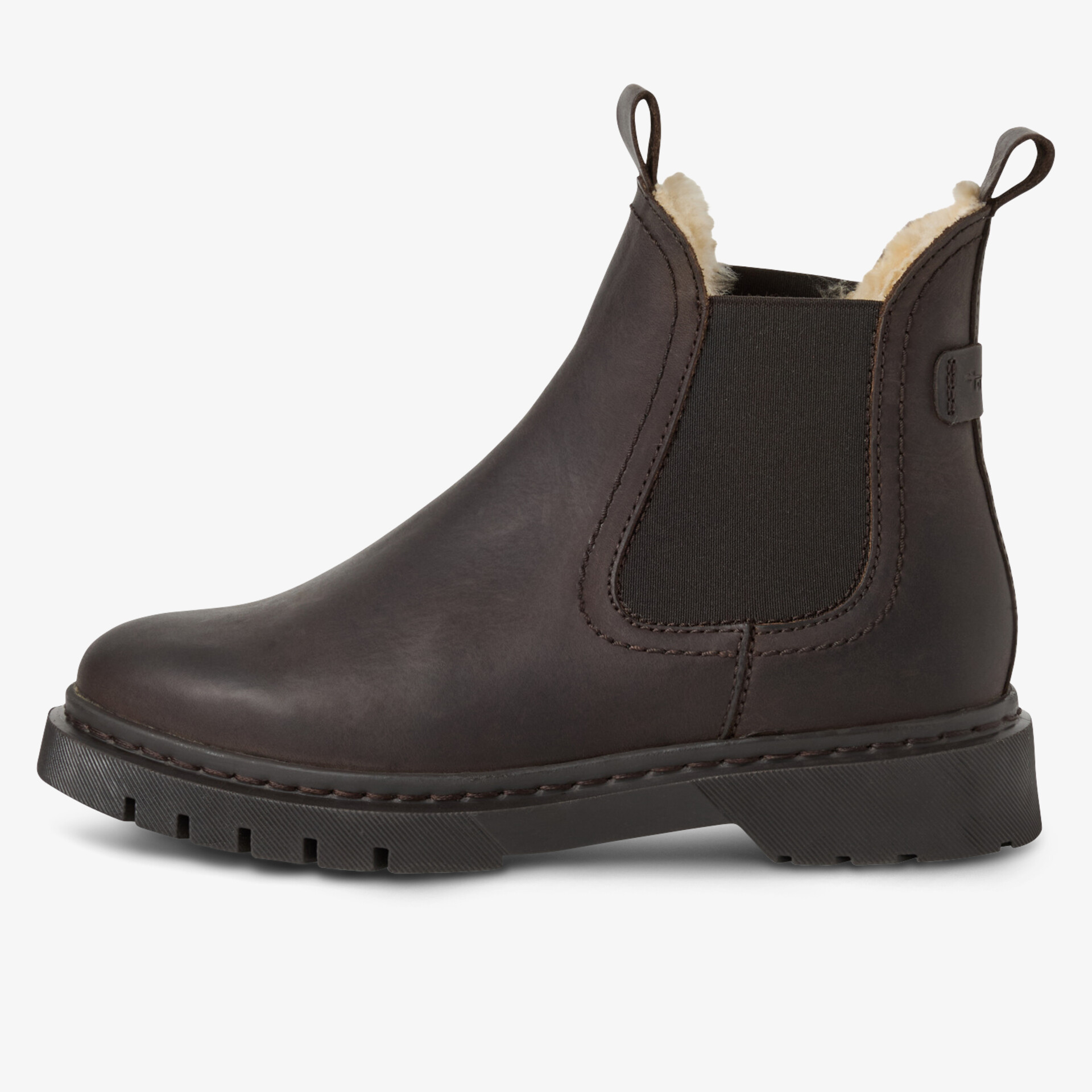 Robuster Chelsea Boot aus braunem Leder mit elastischen Einsätzen, ideal für stilvollen und bequemen Tragekomfort im Alltag