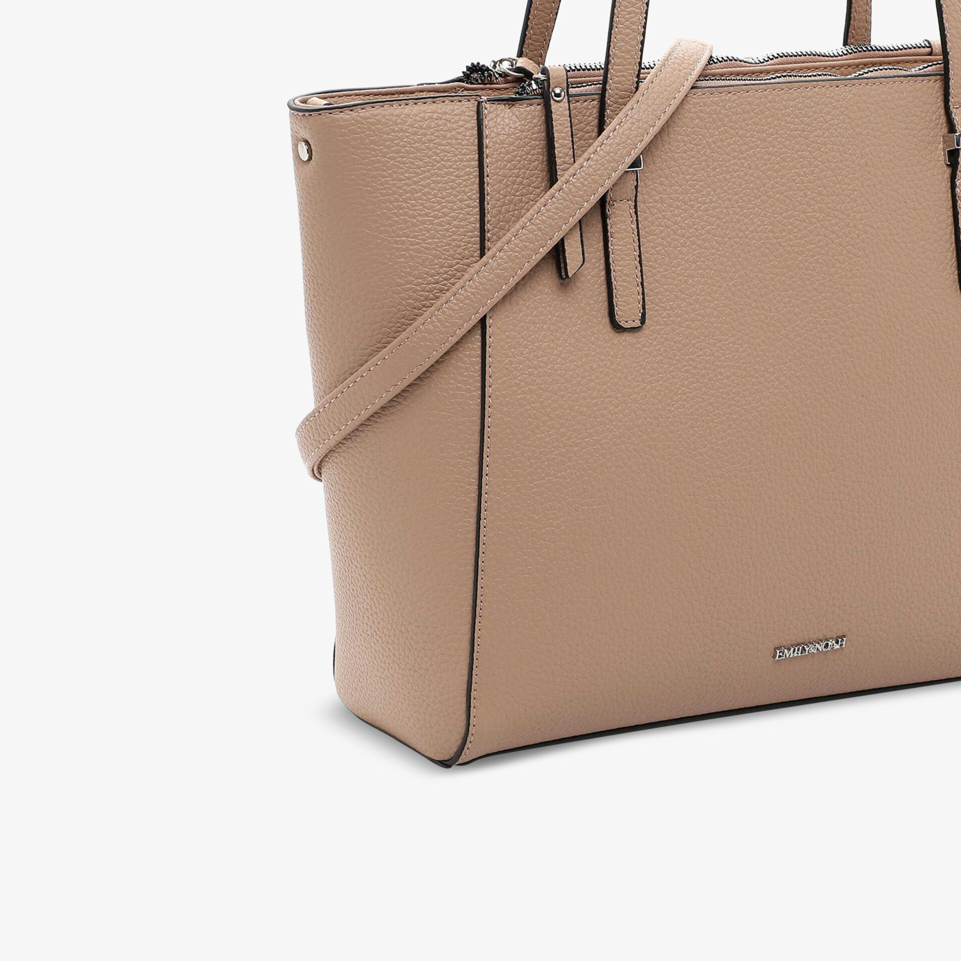 Beige elegante Tasche aus strapazierfähigem Material mit geräumigem Innenraum und modernem, klassischem Design