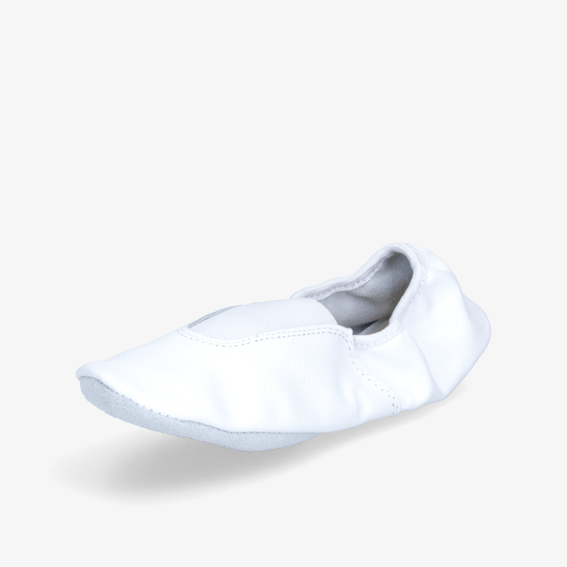 Weißer Gymnastikschuh mit flexiblem, rutschfestem Design für bequemen Halt und optimierte Beweglichkeit.