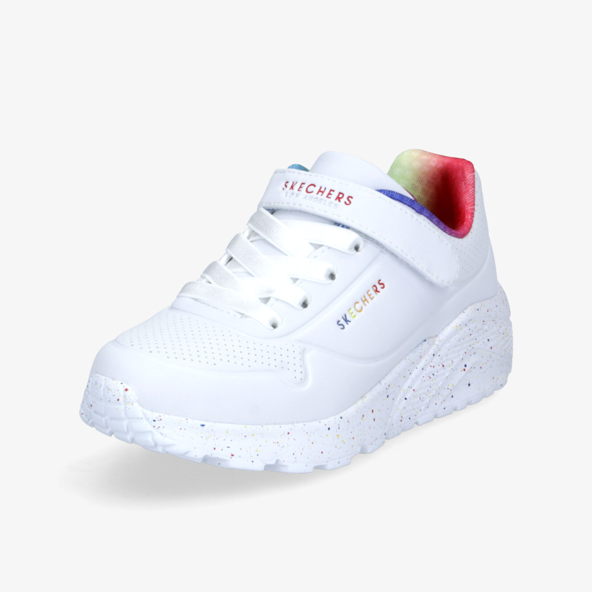 Weißer Sneaker mit Velcro Verschluss und atmungsaktivem Material für bequemen, sportlichen Tragekomfort