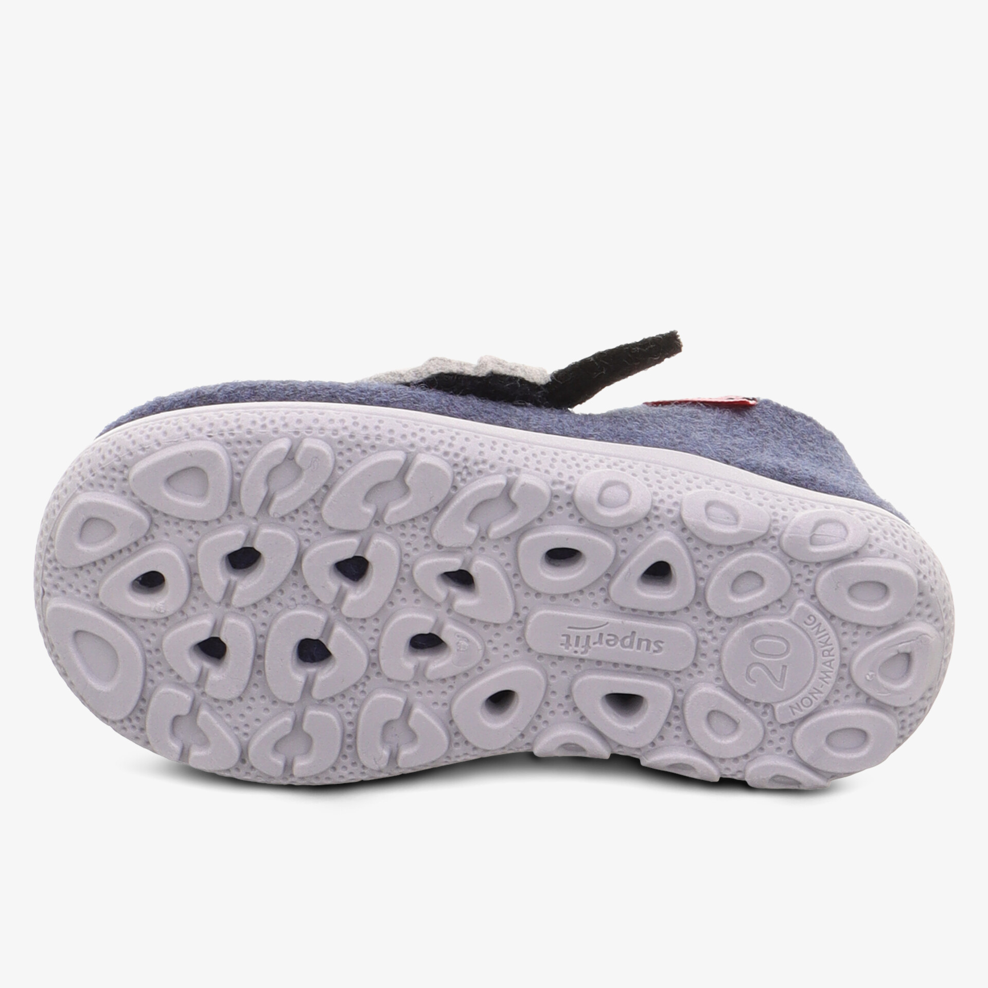 Detailansicht der robusten, rutschfesten Schuhsohle mit flexiblem und langlebigem Profil